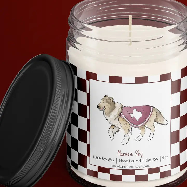 Texas Maroon Dog Candle - Maroon Sky - Barrel Down South