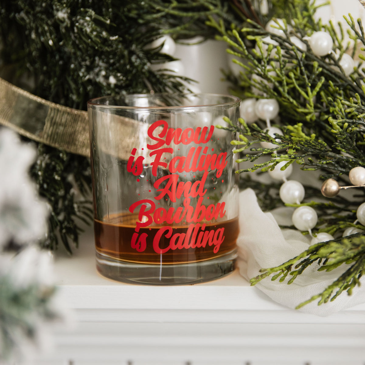 Snow is Falling Christmas Rocks Glass - Barrel Down South