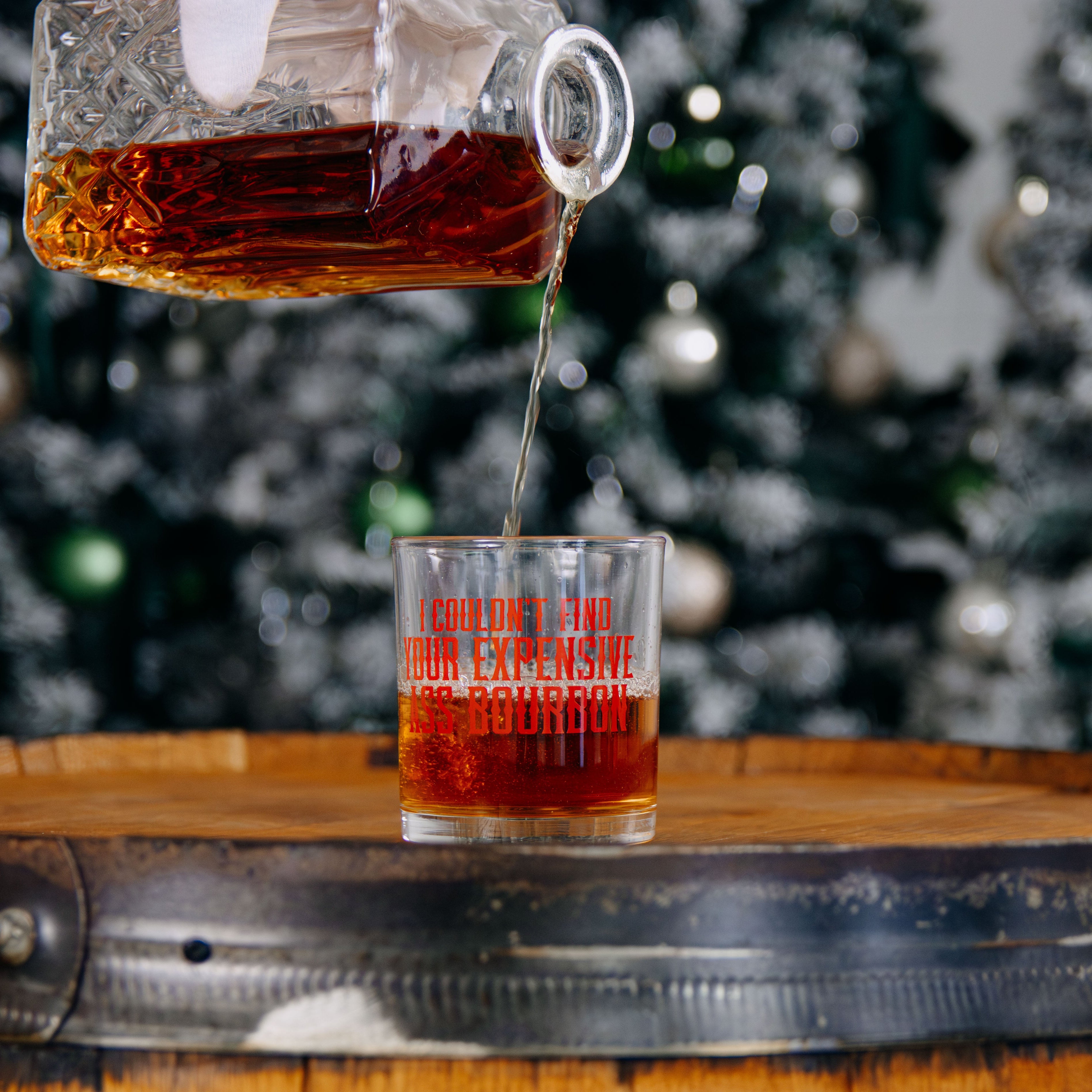 Expensive Ass Bourbon Christmas Rocks Glass - Barrel Down South