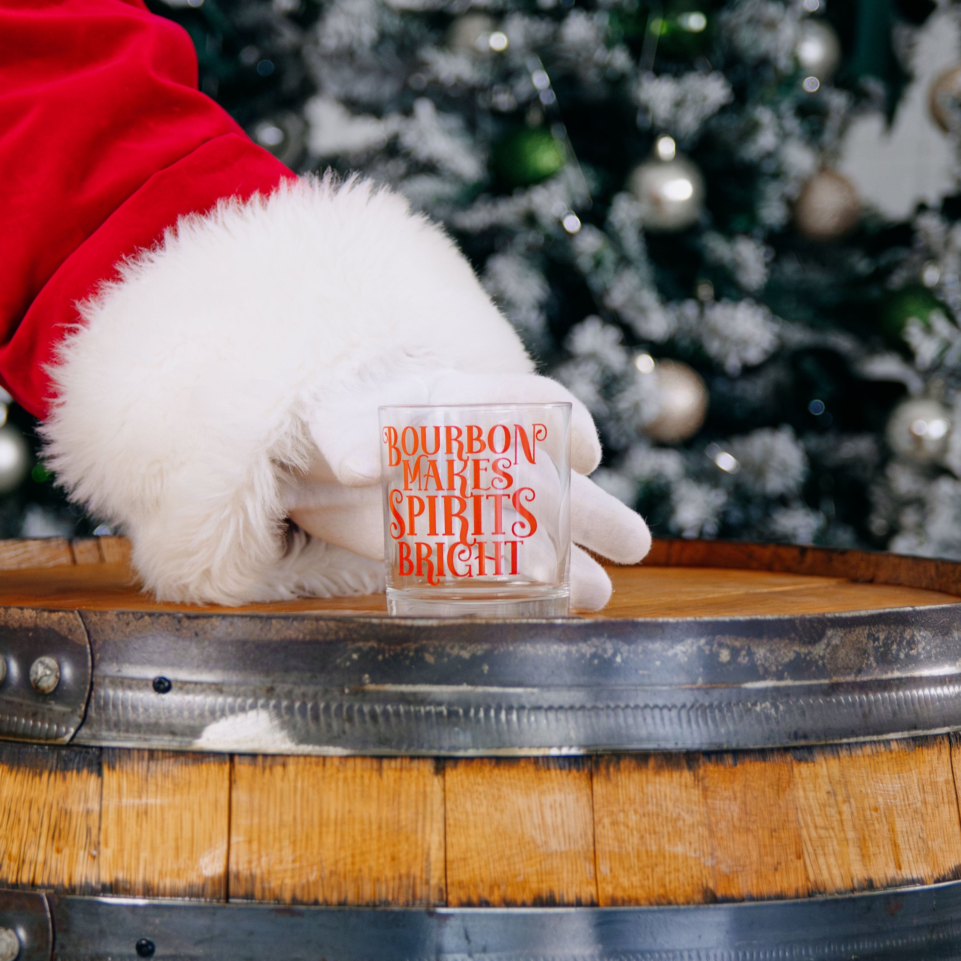 Bourbon Makes Spirits Bright Christmas Rocks Glass - Barrel Down South