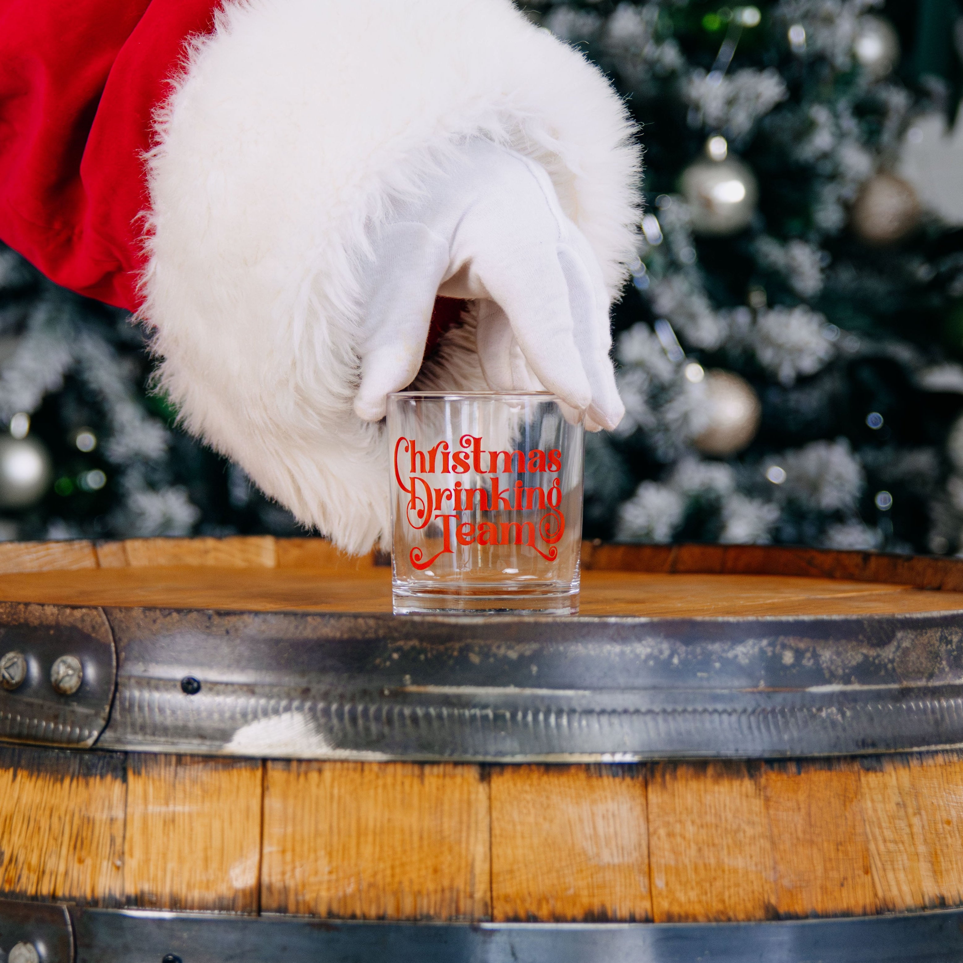 Christmas Drinking Team Rocks Glass - Barrel Down South