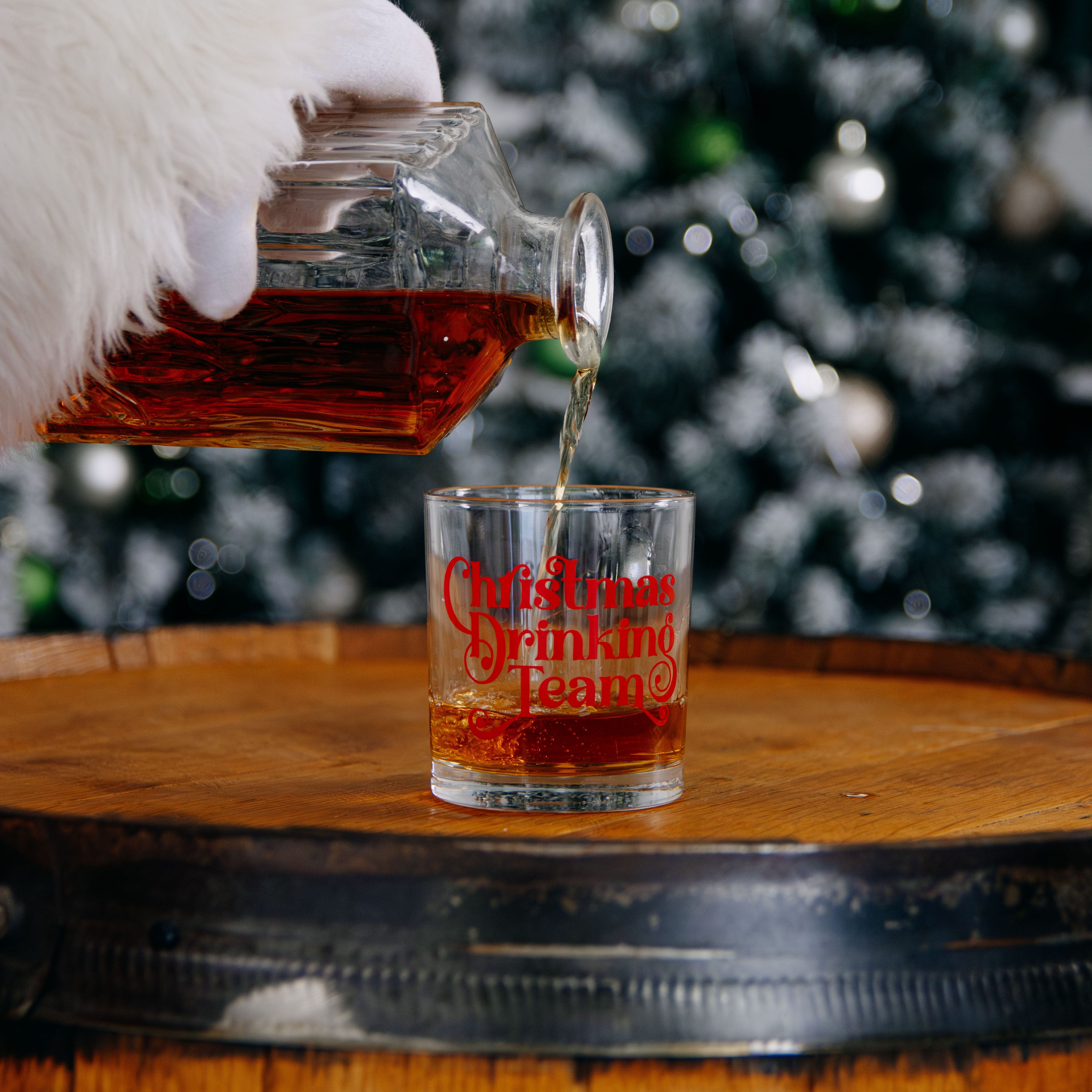 Christmas Drinking Team Rocks Glass - Barrel Down South