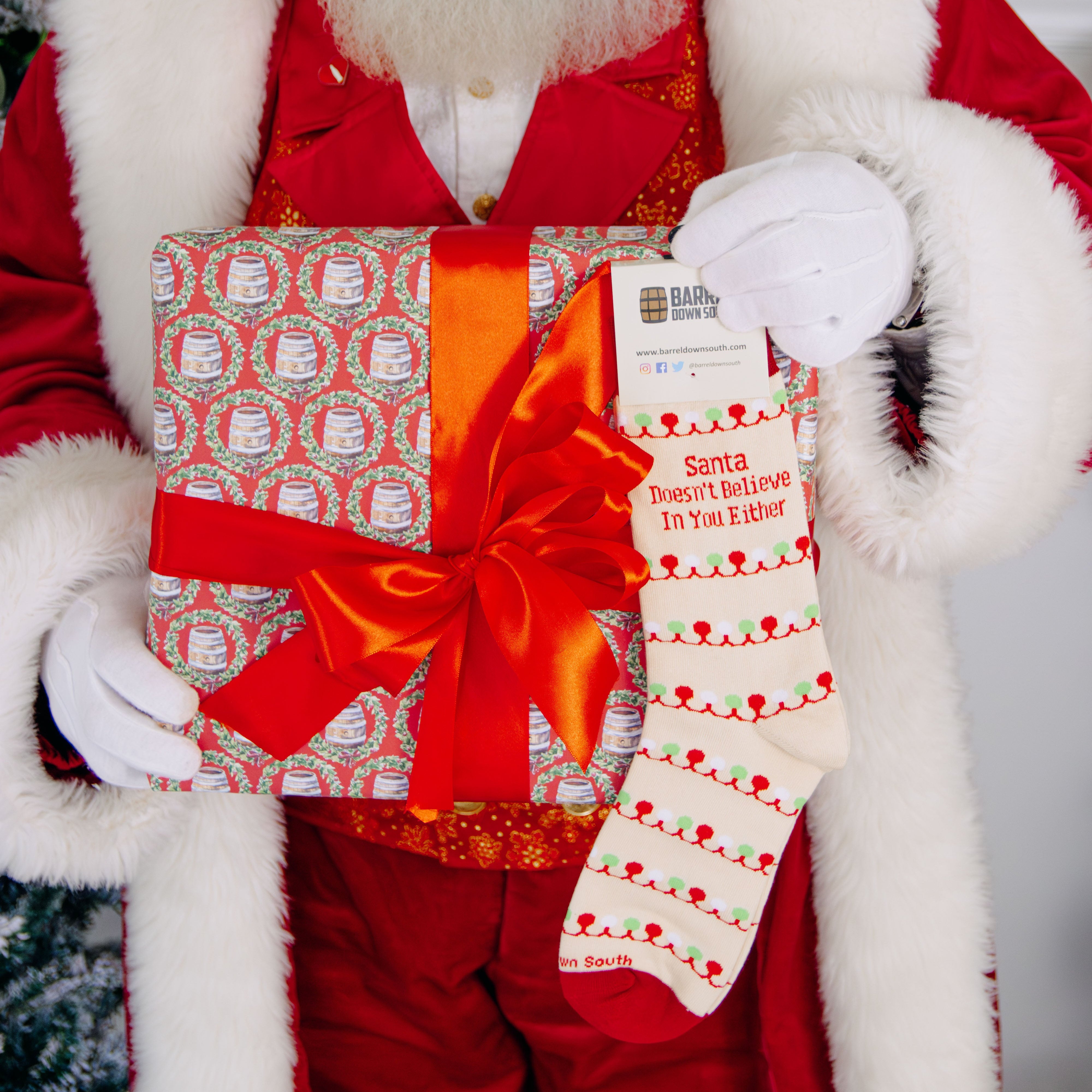 Santa Doesn't Believe in You Either Socks - Barrel Down South