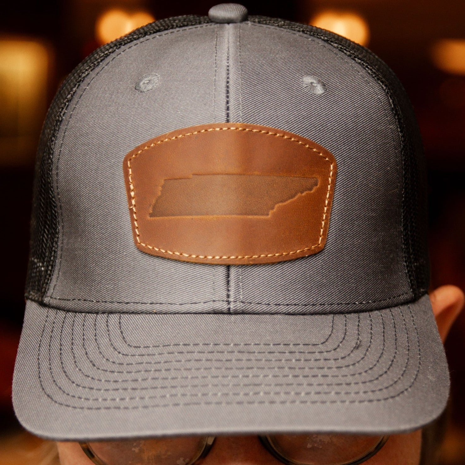 Tennessee TN Shape Leather Patch Hat - Barrel Down South