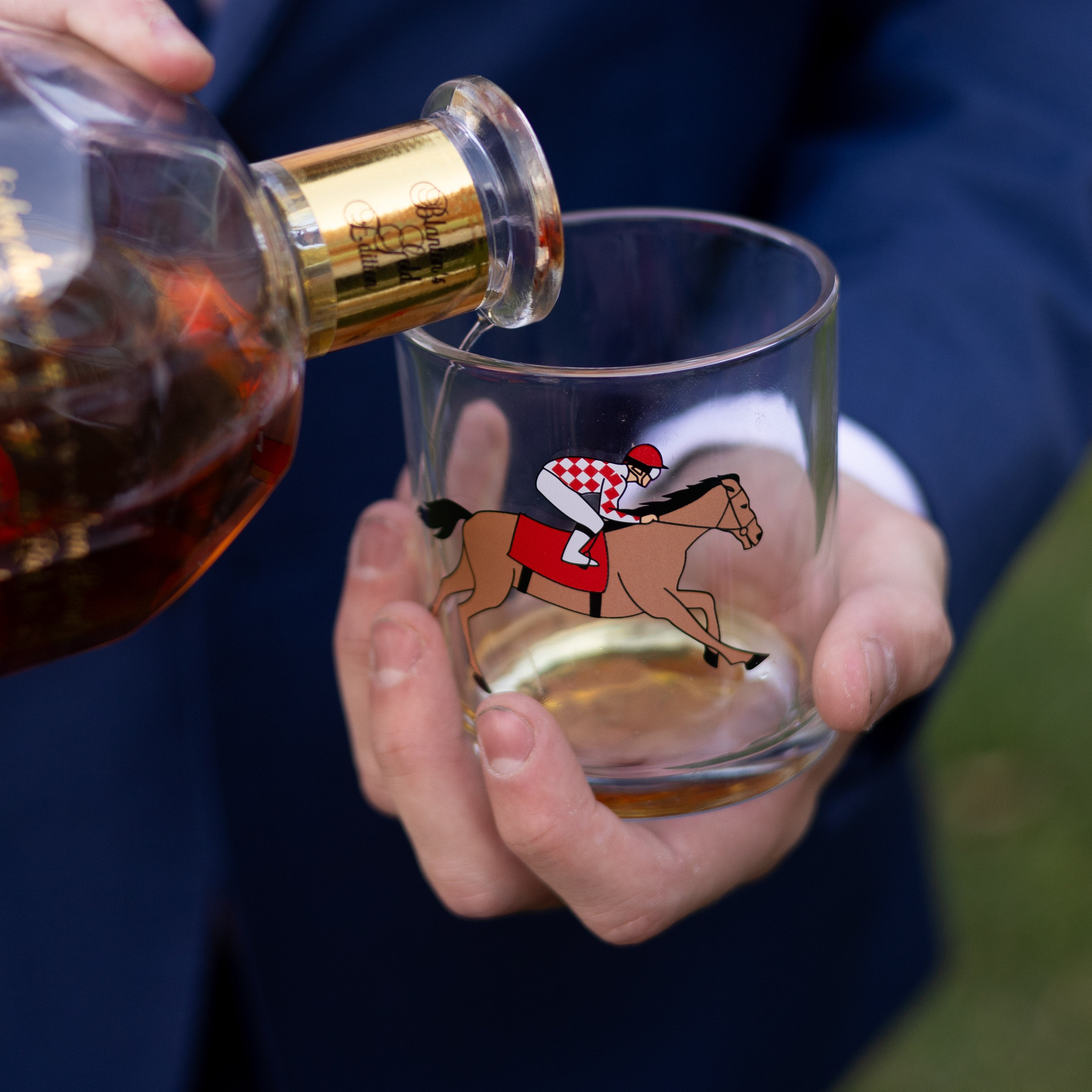 Running Horse Rocks Glass- Red - Barrel Down South