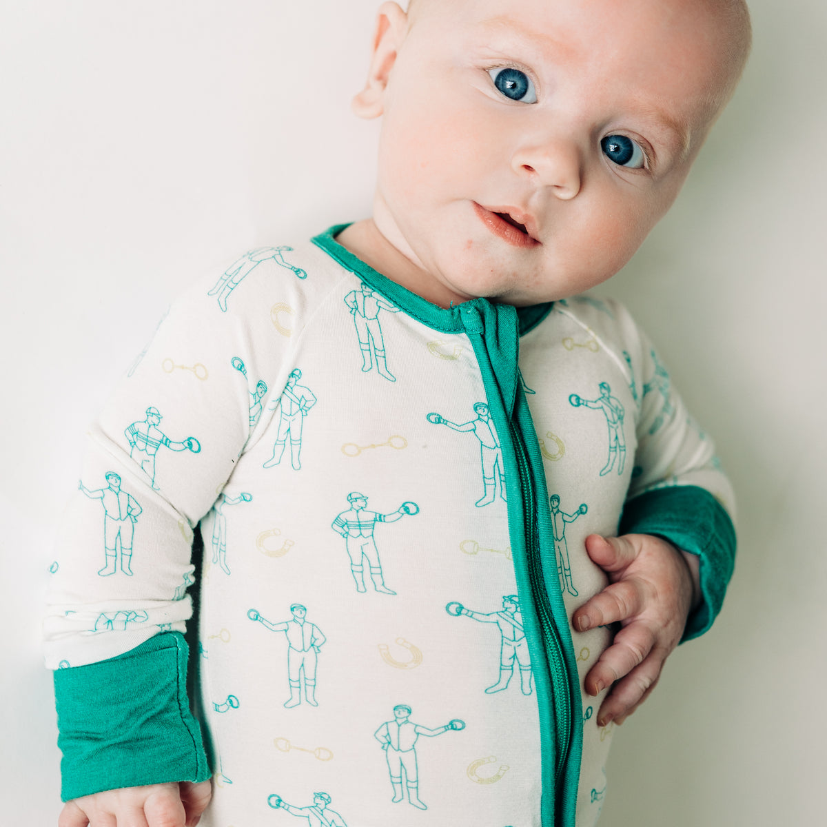 Mint Jockeys and Horseshoes Unisex Kids Pajamas - Barrel Down South