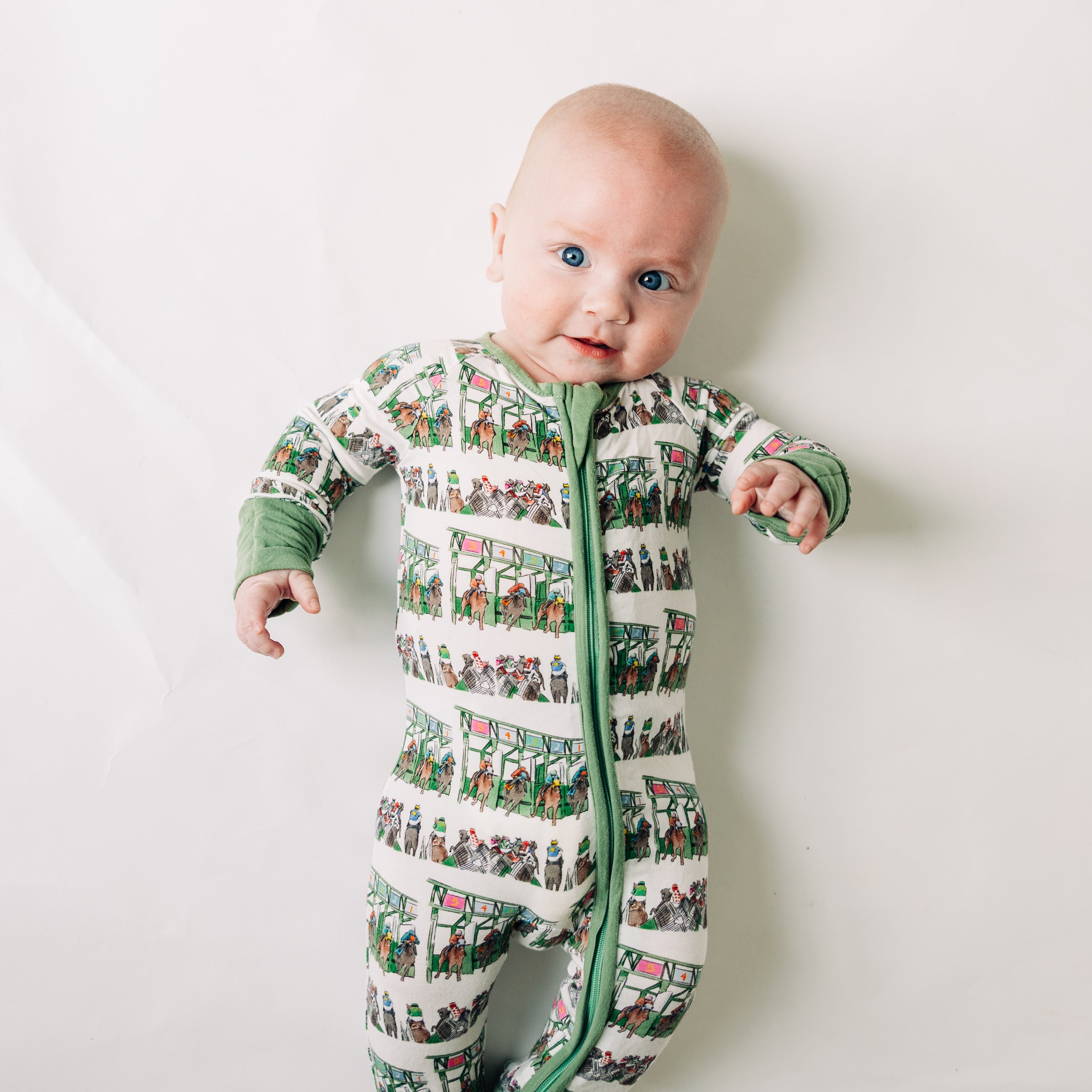Out of the Gate Horse Racing Unisex Kids Pajamas - Barrel Down South