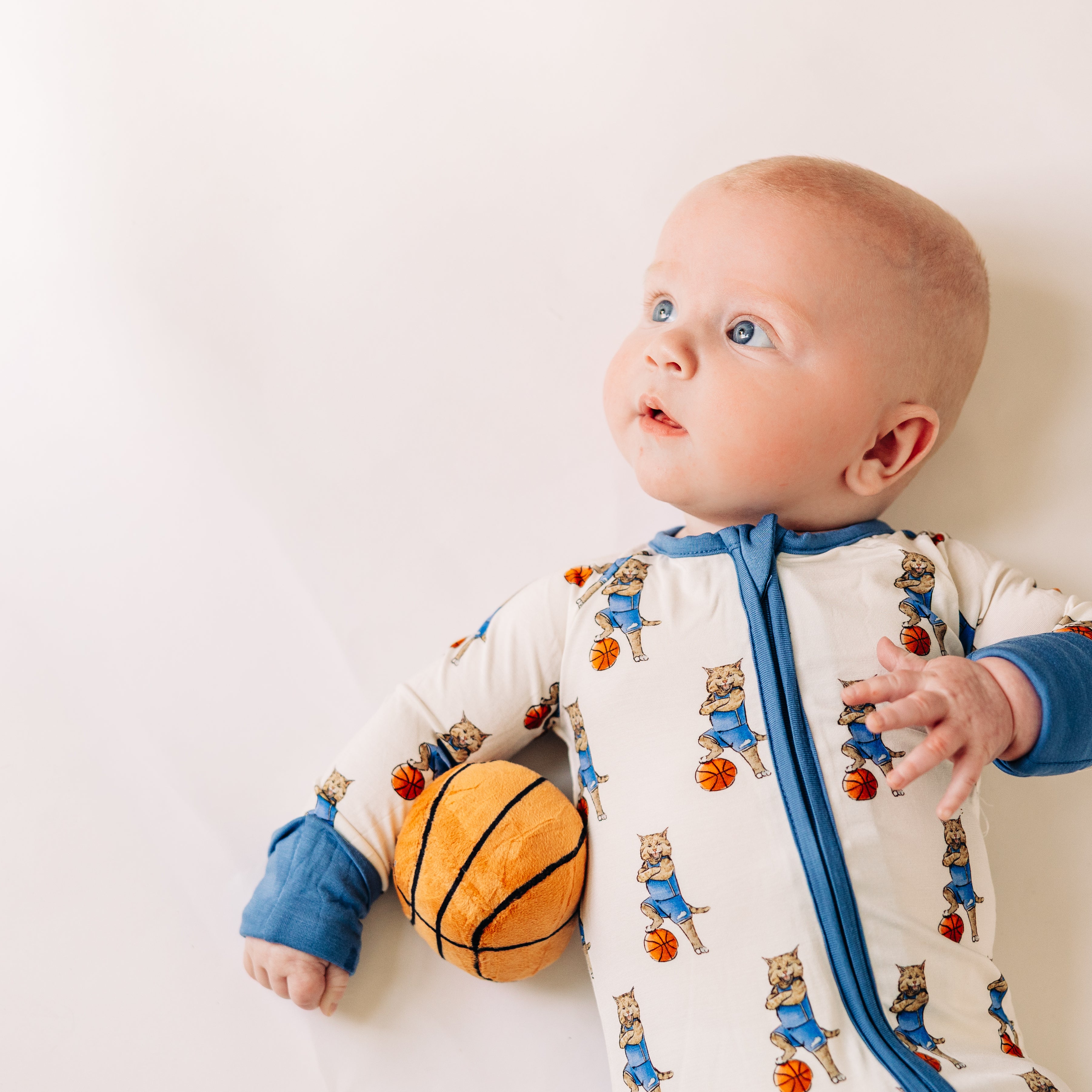 Standing Wildcat with Basketball Unisex Kids Pajamas - Barrel Down South