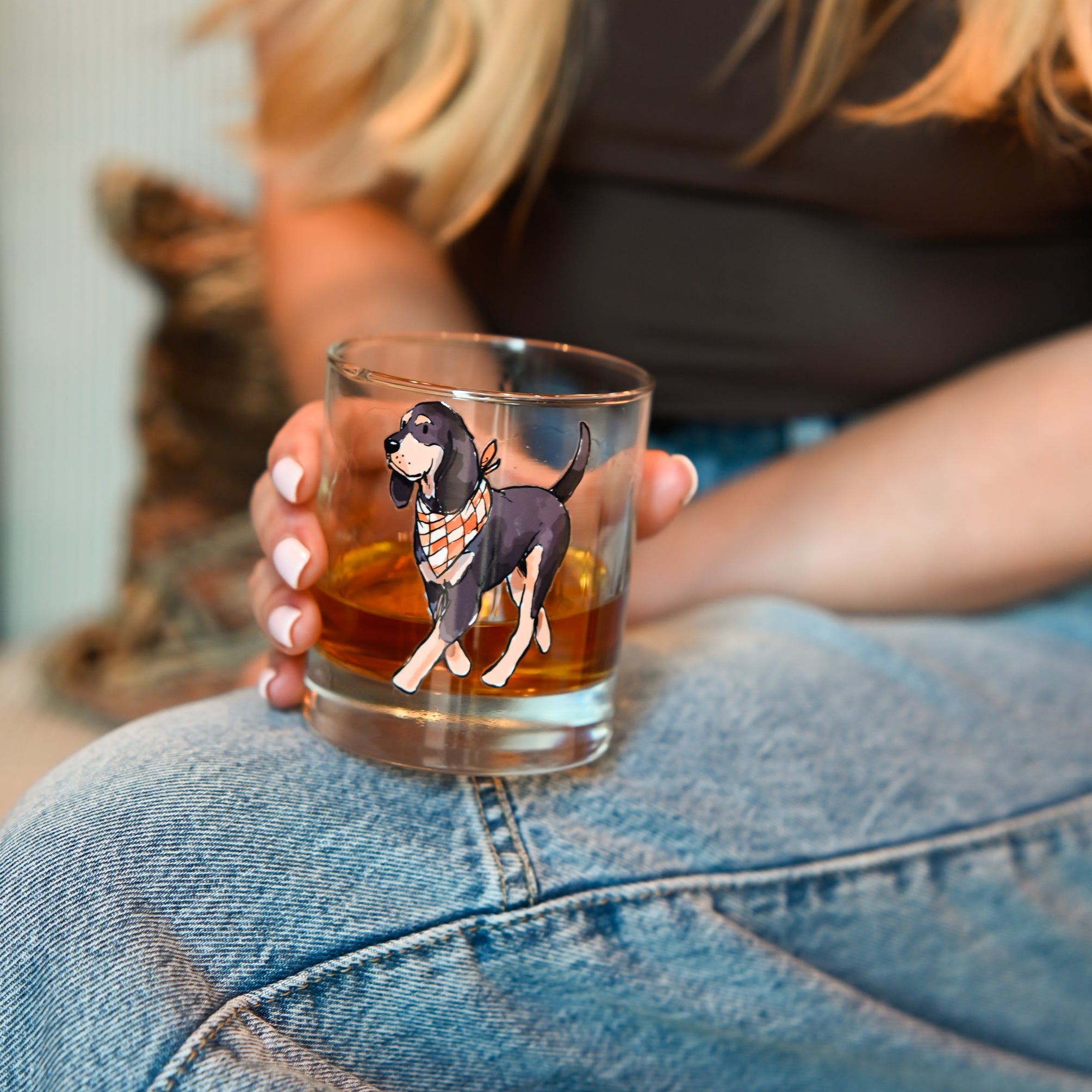 Walking Coonhound Rocks Glass - Barrel Down South