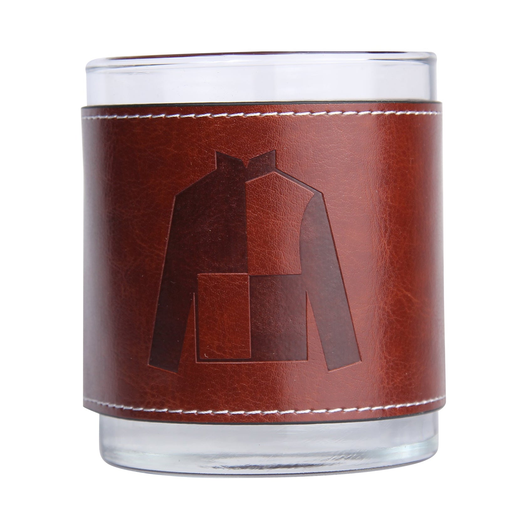 Jockey Silk Faux Leather Rocks Glass - Barrel Down South