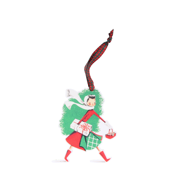 Vintage Woman In Scarf Ornament - Barrel Down South