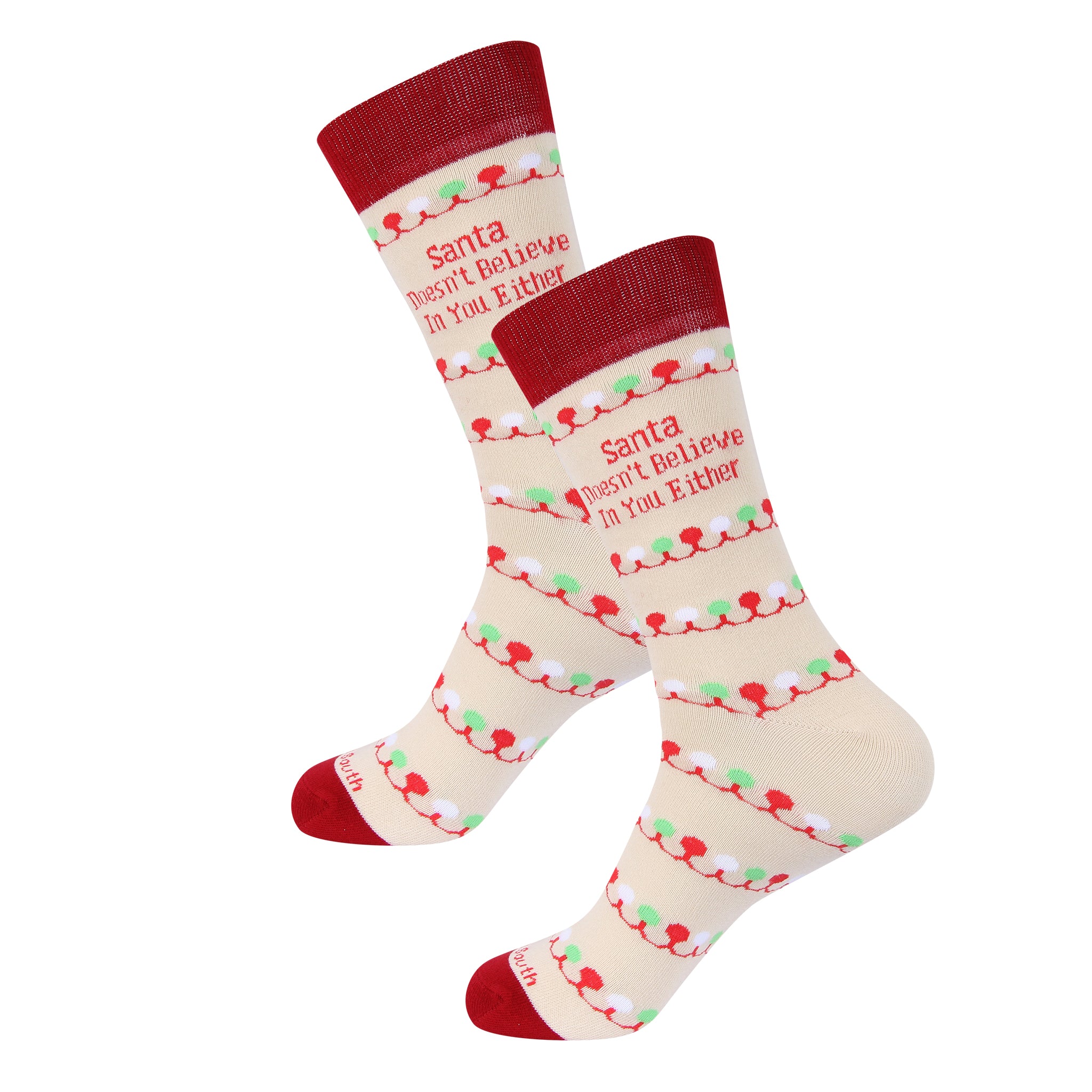 Santa Doesn't Believe in You Either Socks - Barrel Down South