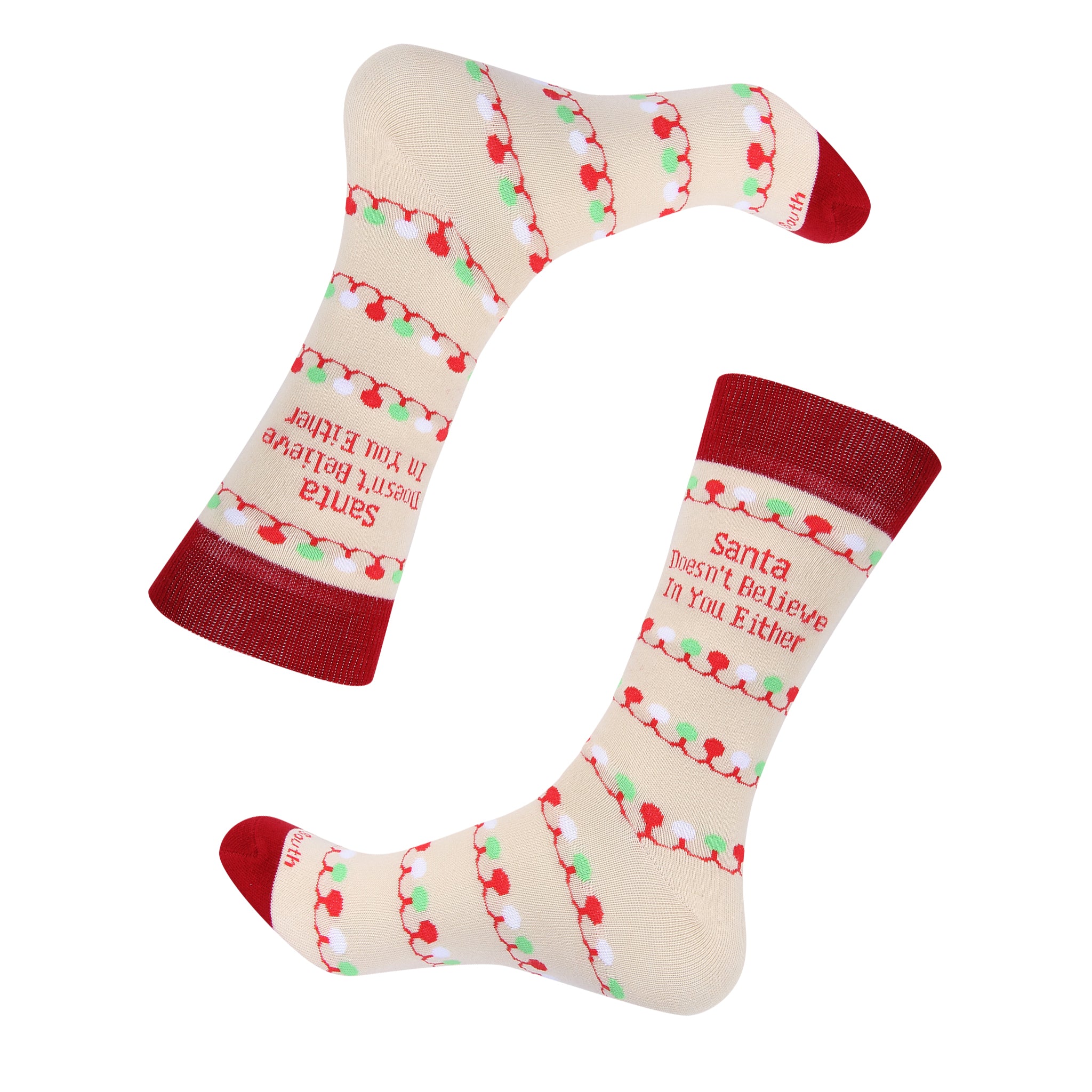 Santa Doesn't Believe in You Either Socks - Barrel Down South