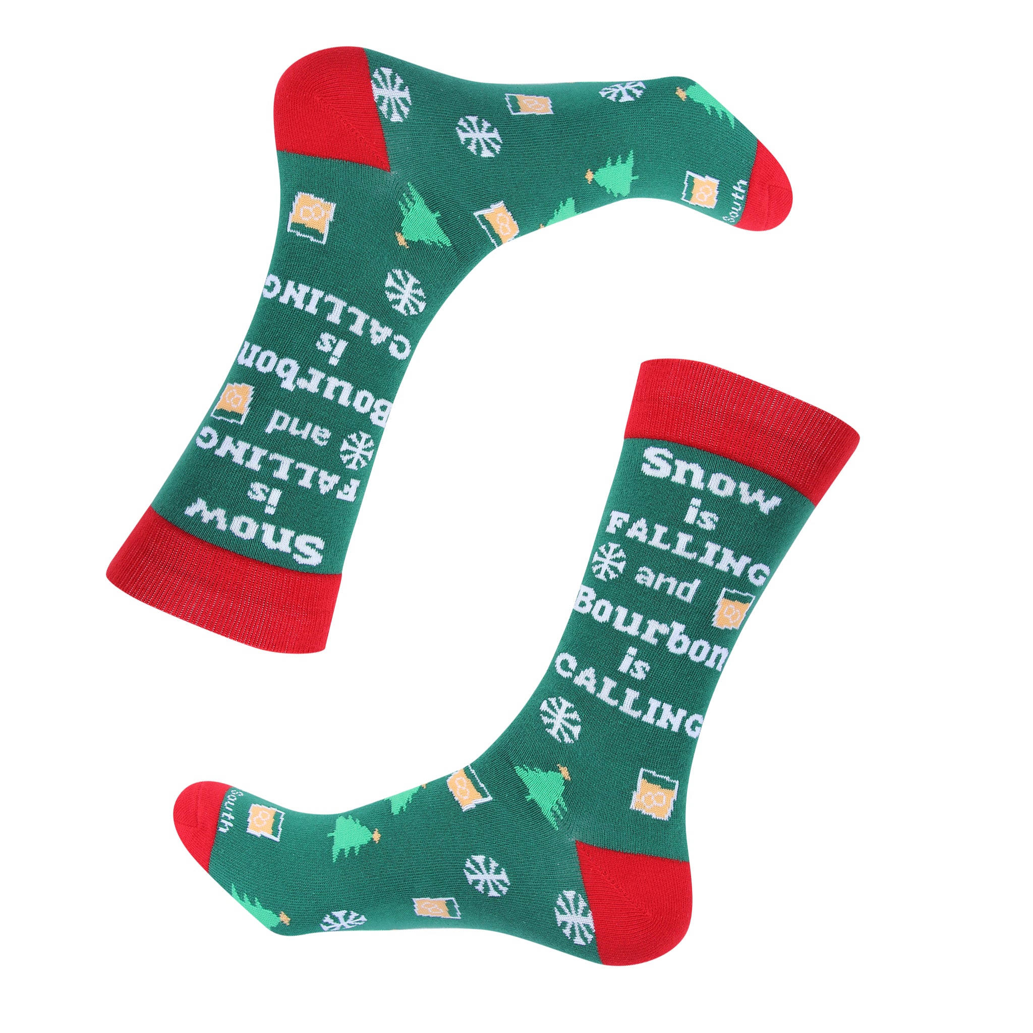 Snow is Falling And Bourbon Is Calling V2 Socks - Barrel Down South