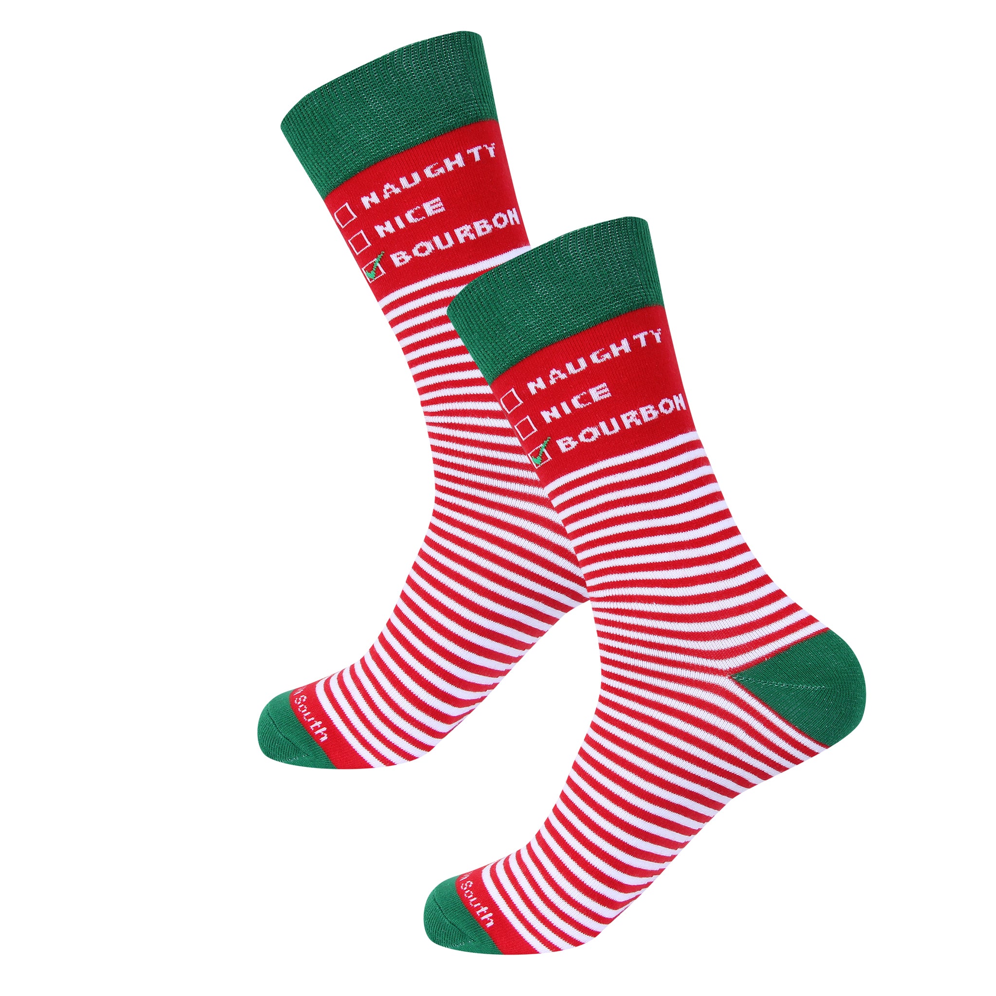 Naughty Nice Bourbon Christmas Socks - Barrel Down South
