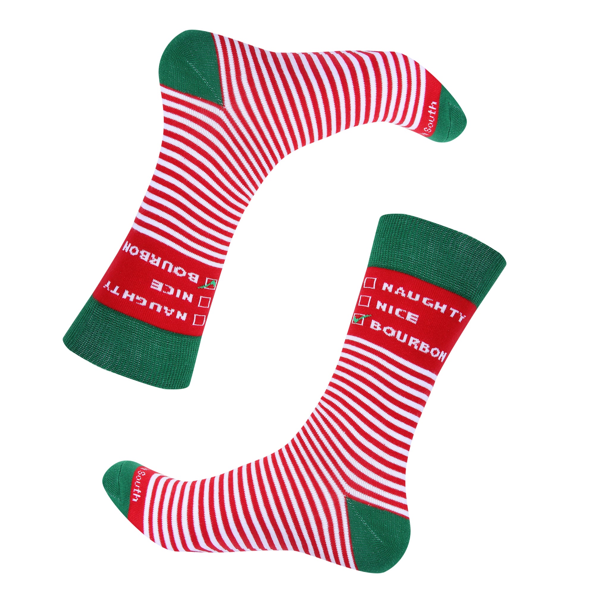 Naughty Nice Bourbon Christmas Socks - Barrel Down South