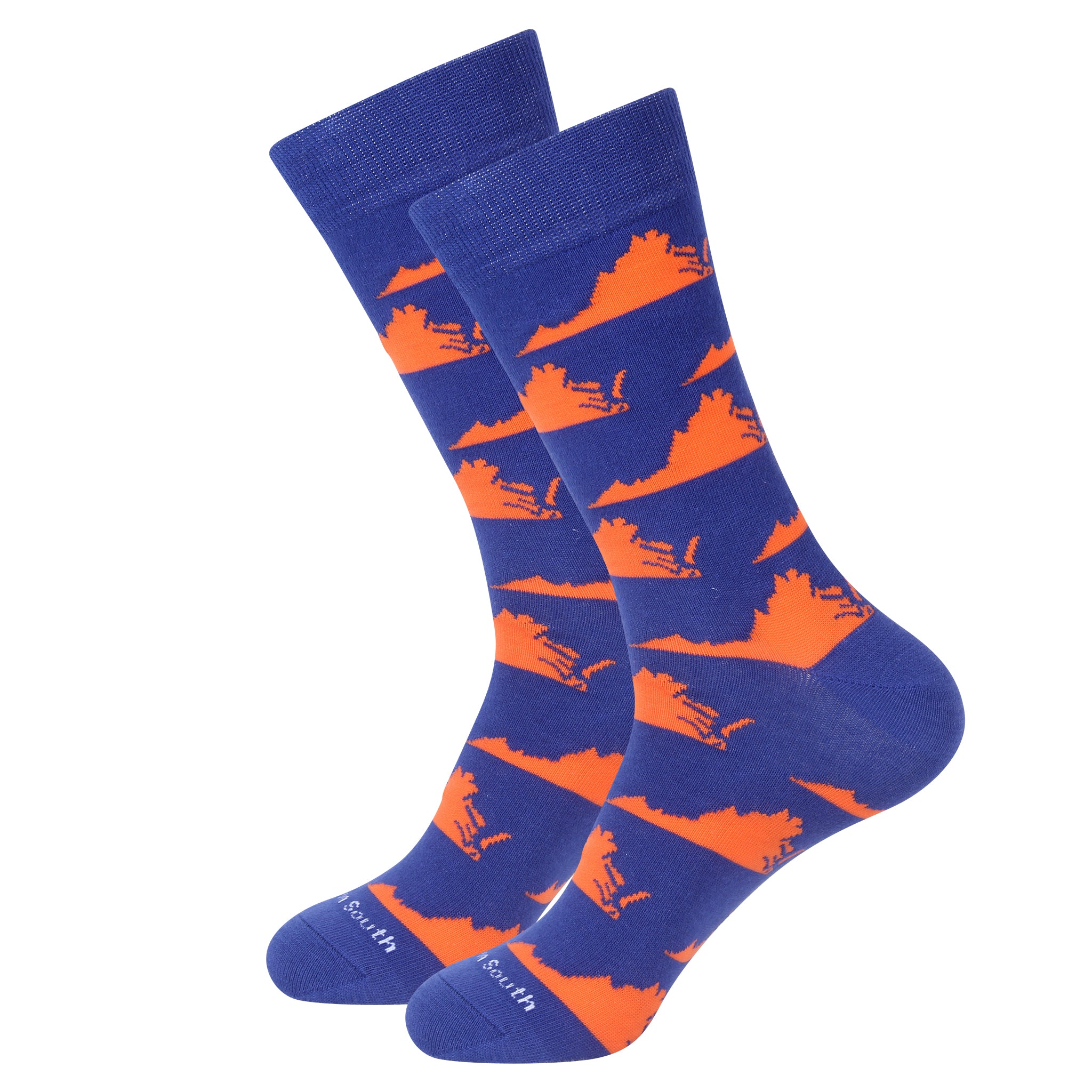 Blue/Orange Virginia Shape Socks