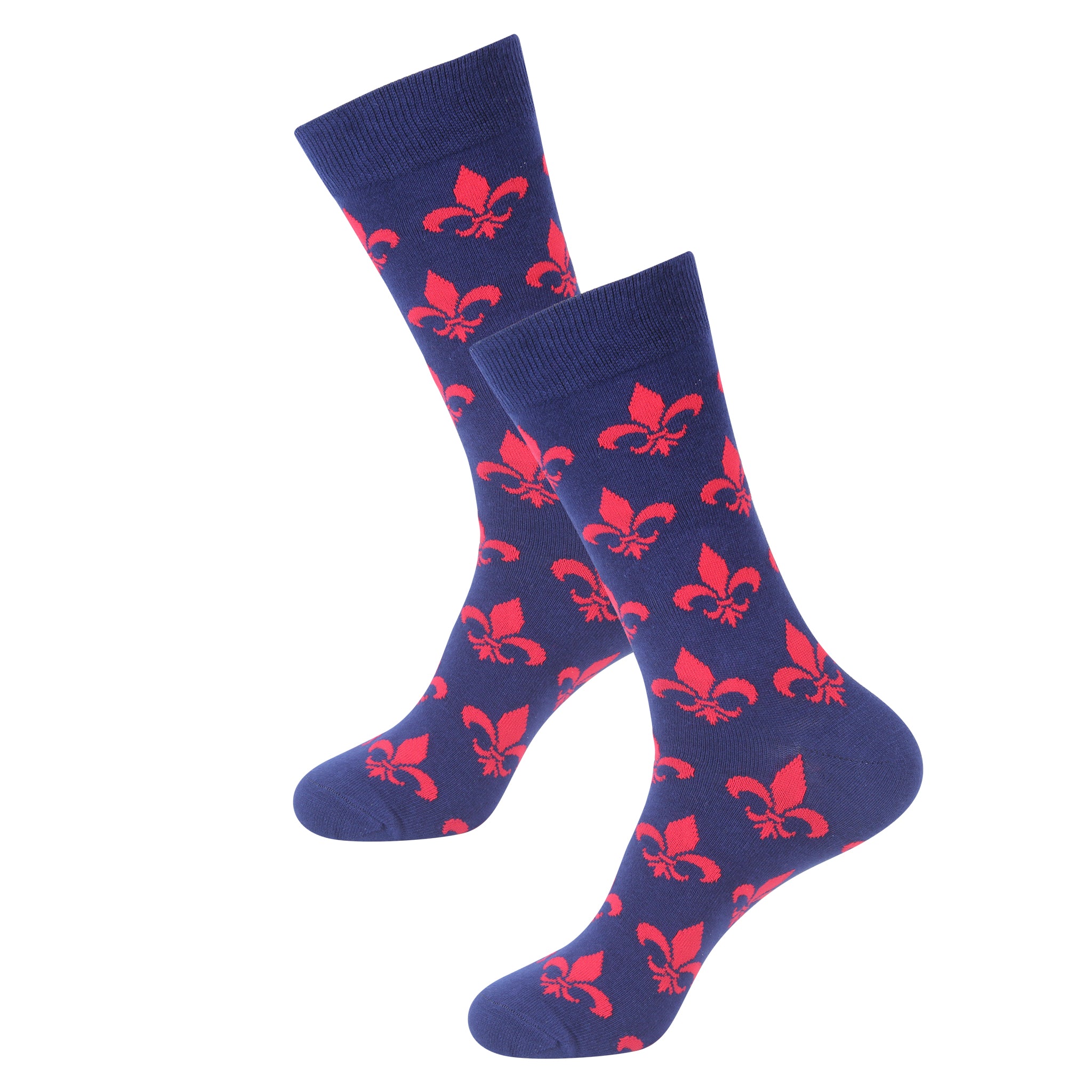 Navy Fleur-De-Lis Socks