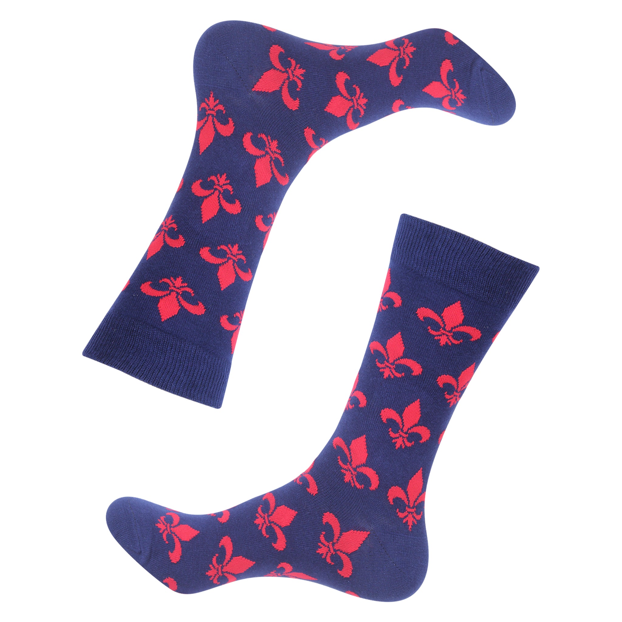 Navy Fleur-De-Lis Socks