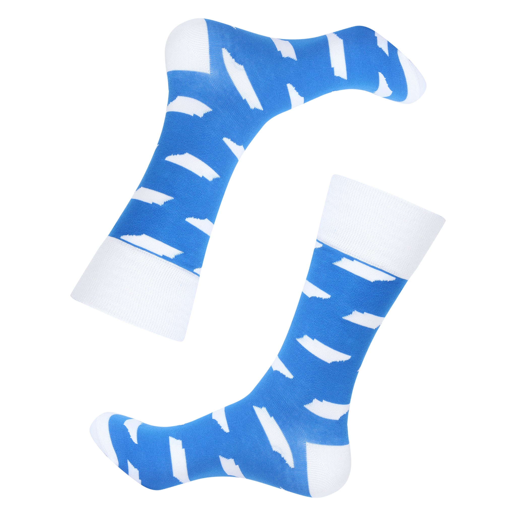 Blue/White Tennessee Shape Socks