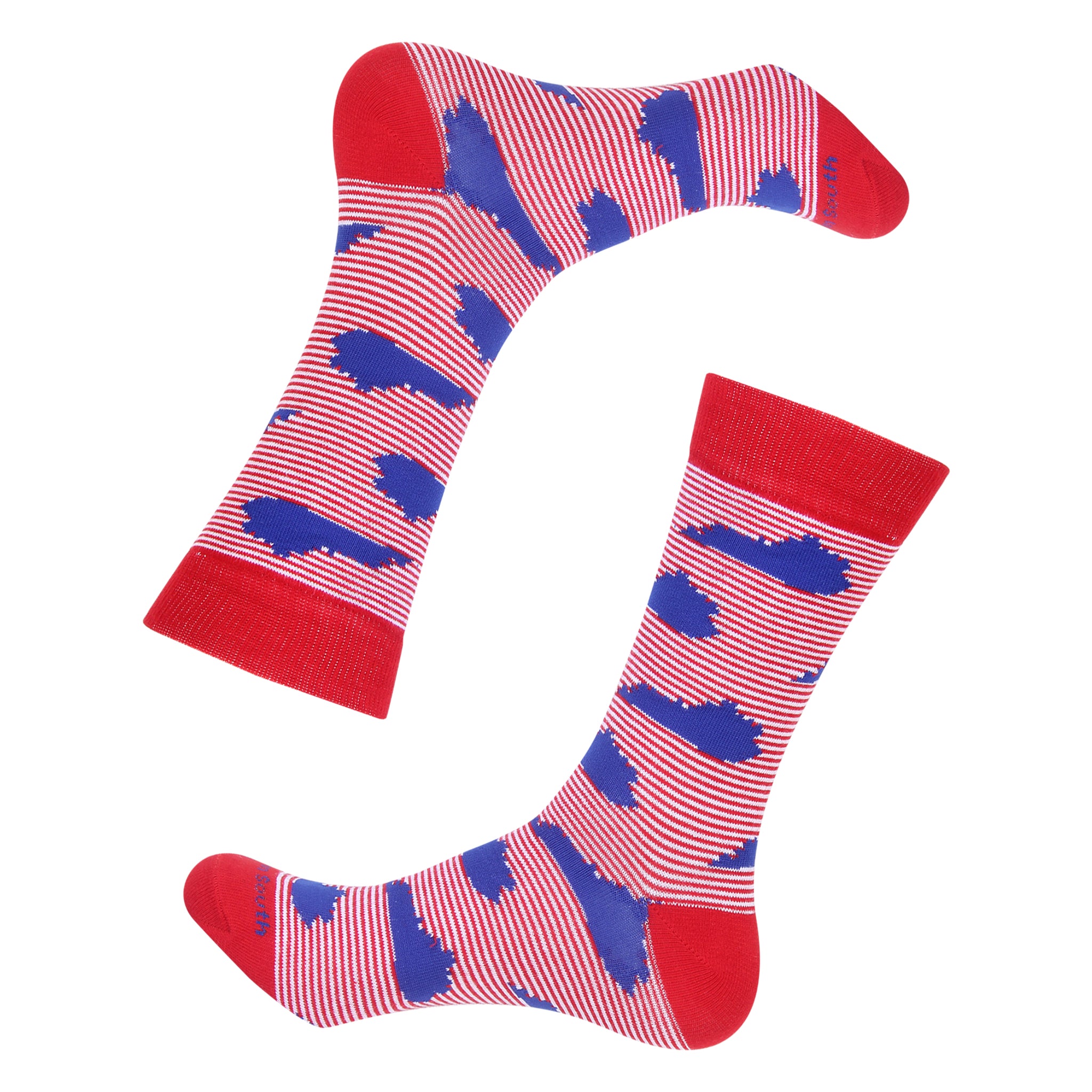 Red White and Blue Stripe Kentucky Socks