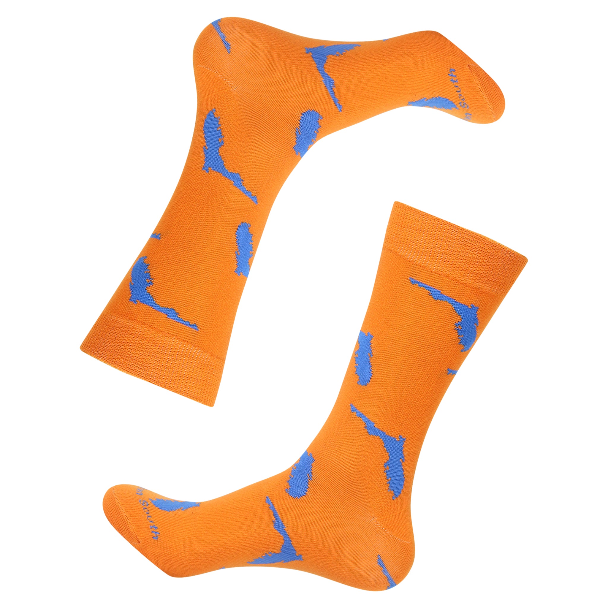Orange/Blue Florida Shape Socks