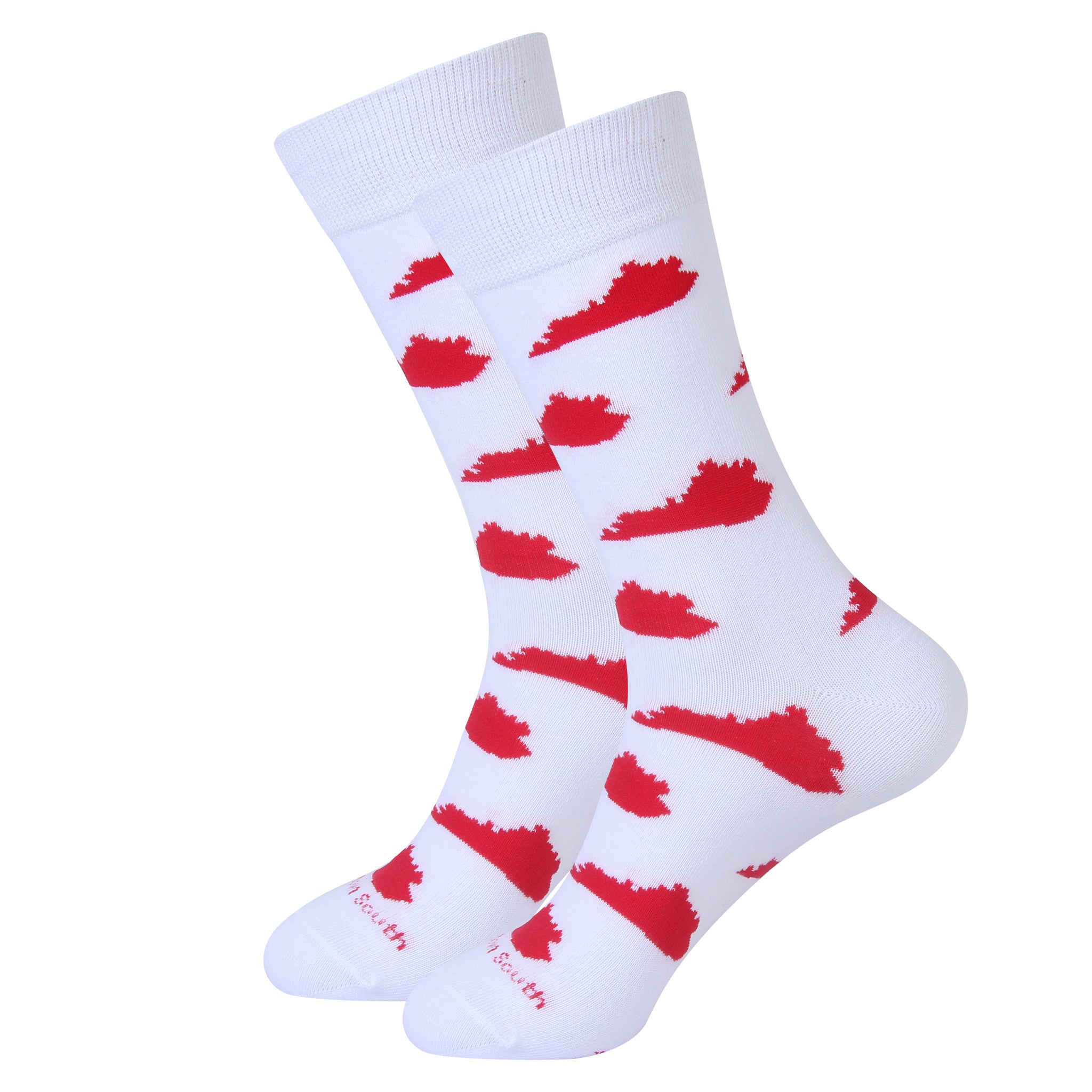 White/Red Kentucky Shape Socks