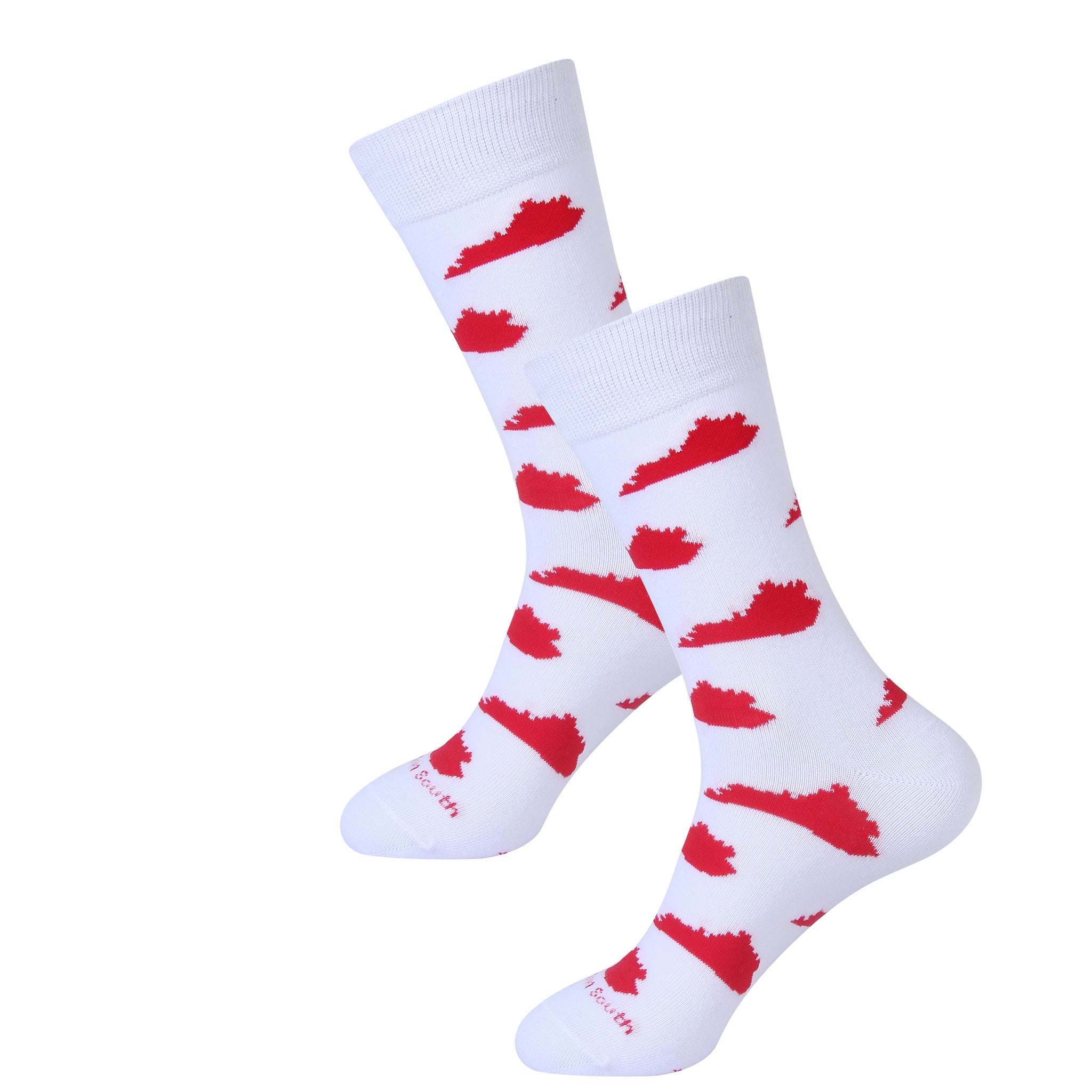 White/Red Kentucky Shape Socks
