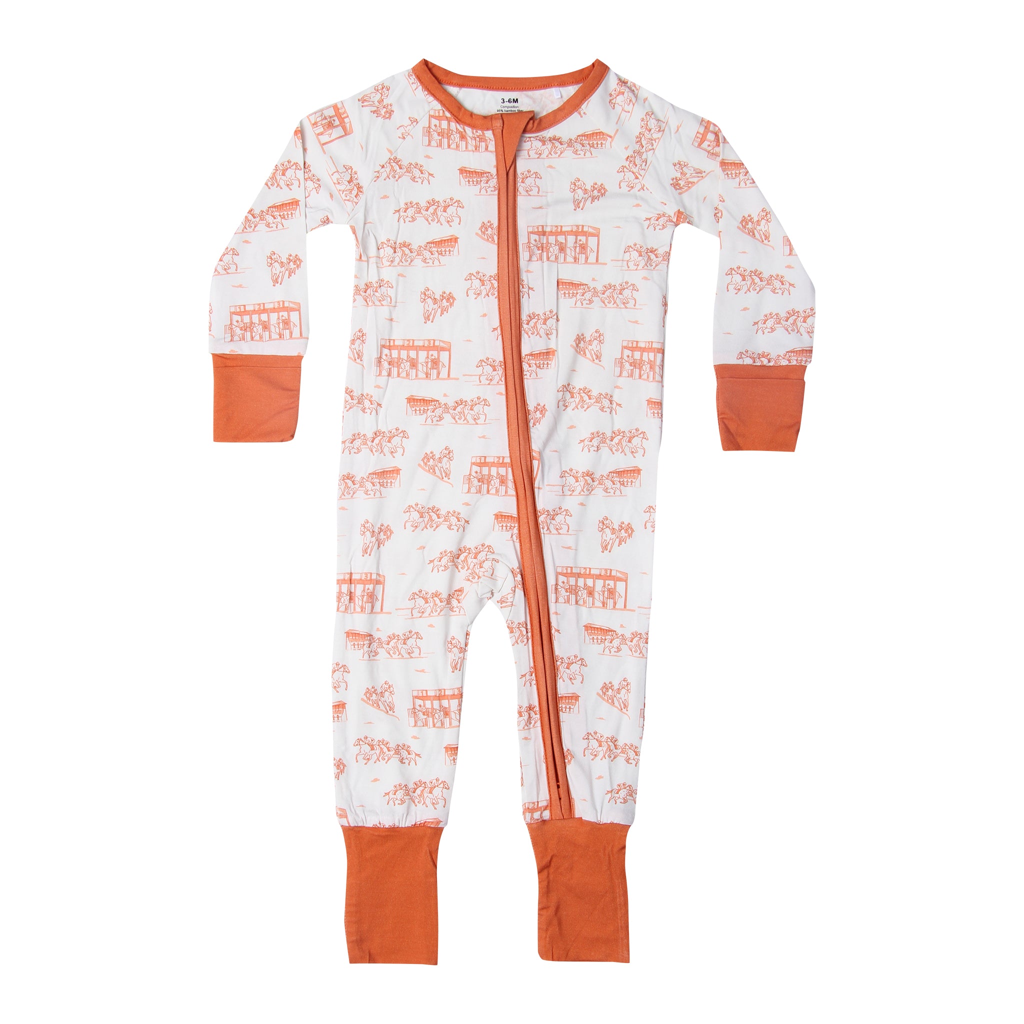 Peach Horse Racing Icons Unisex Kids Pajamas - Barrel Down South