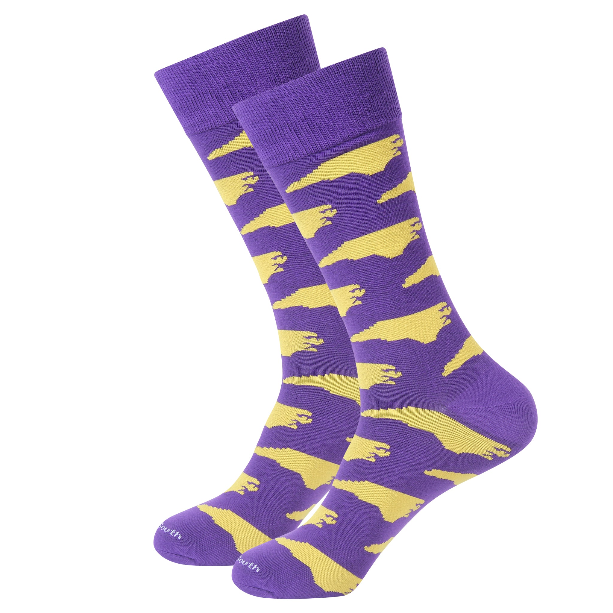 Purple/Gold North Carolina Shape Socks