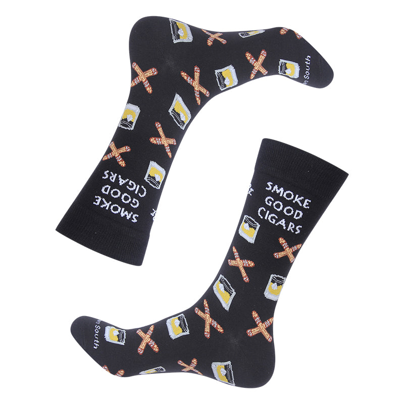 Smoke Good Cigars & Drink Good Bourbon Socks