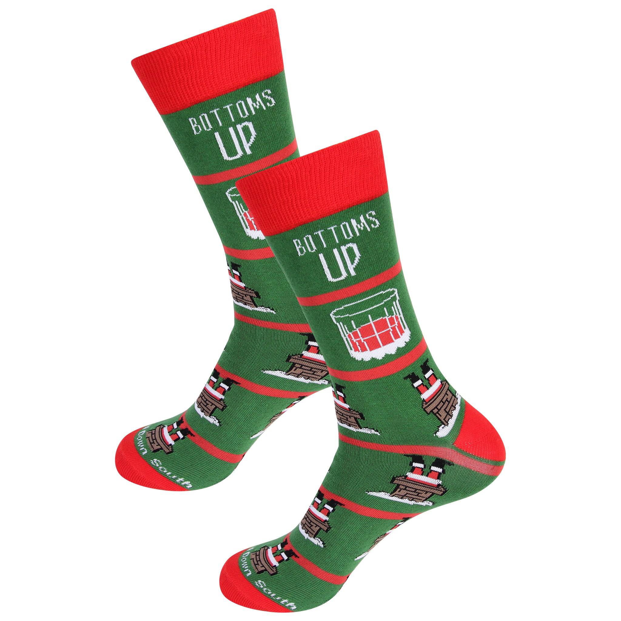 Bottoms Up Bourbon Christmas Socks - Barrel Down South