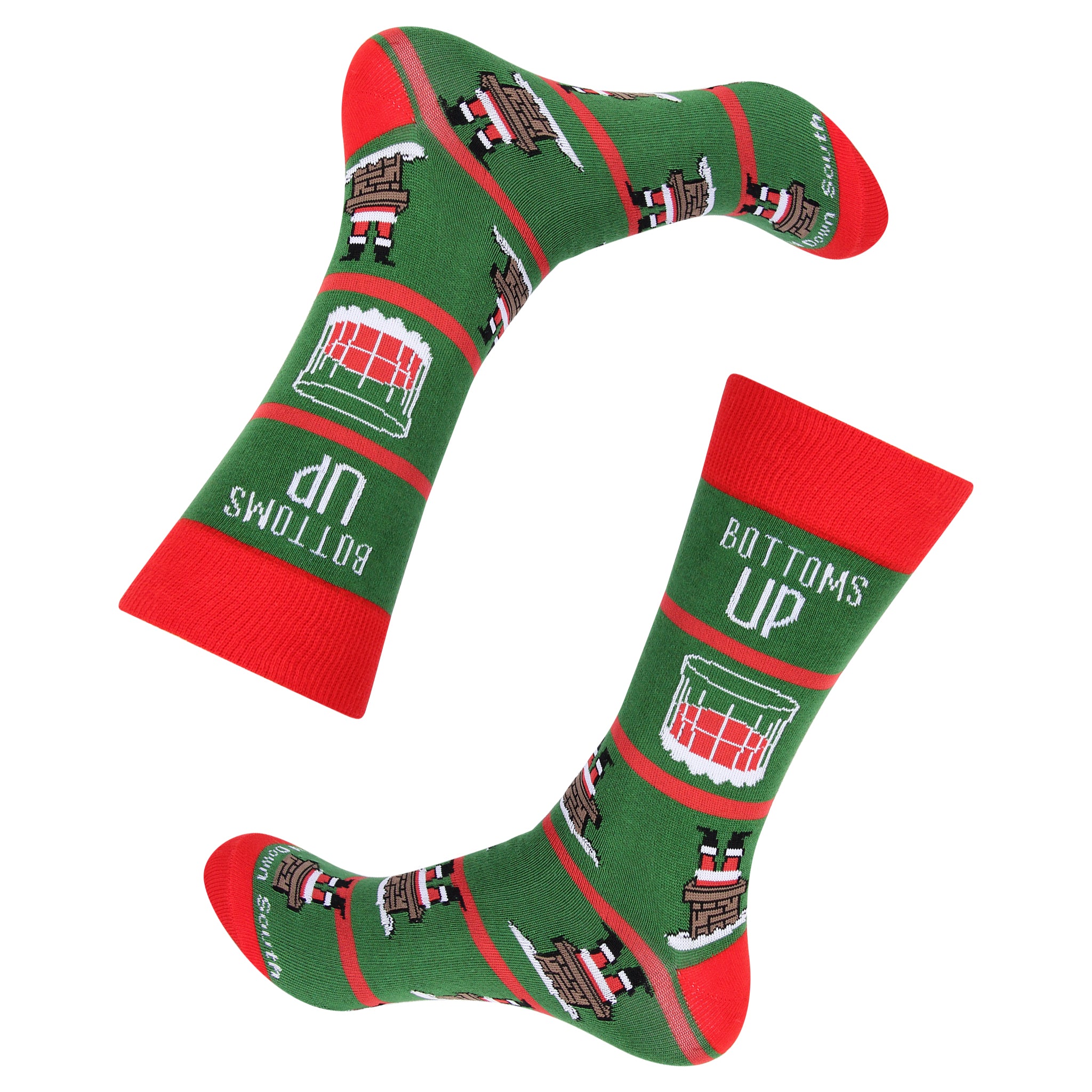 Bottoms Up Bourbon Christmas Socks - Barrel Down South