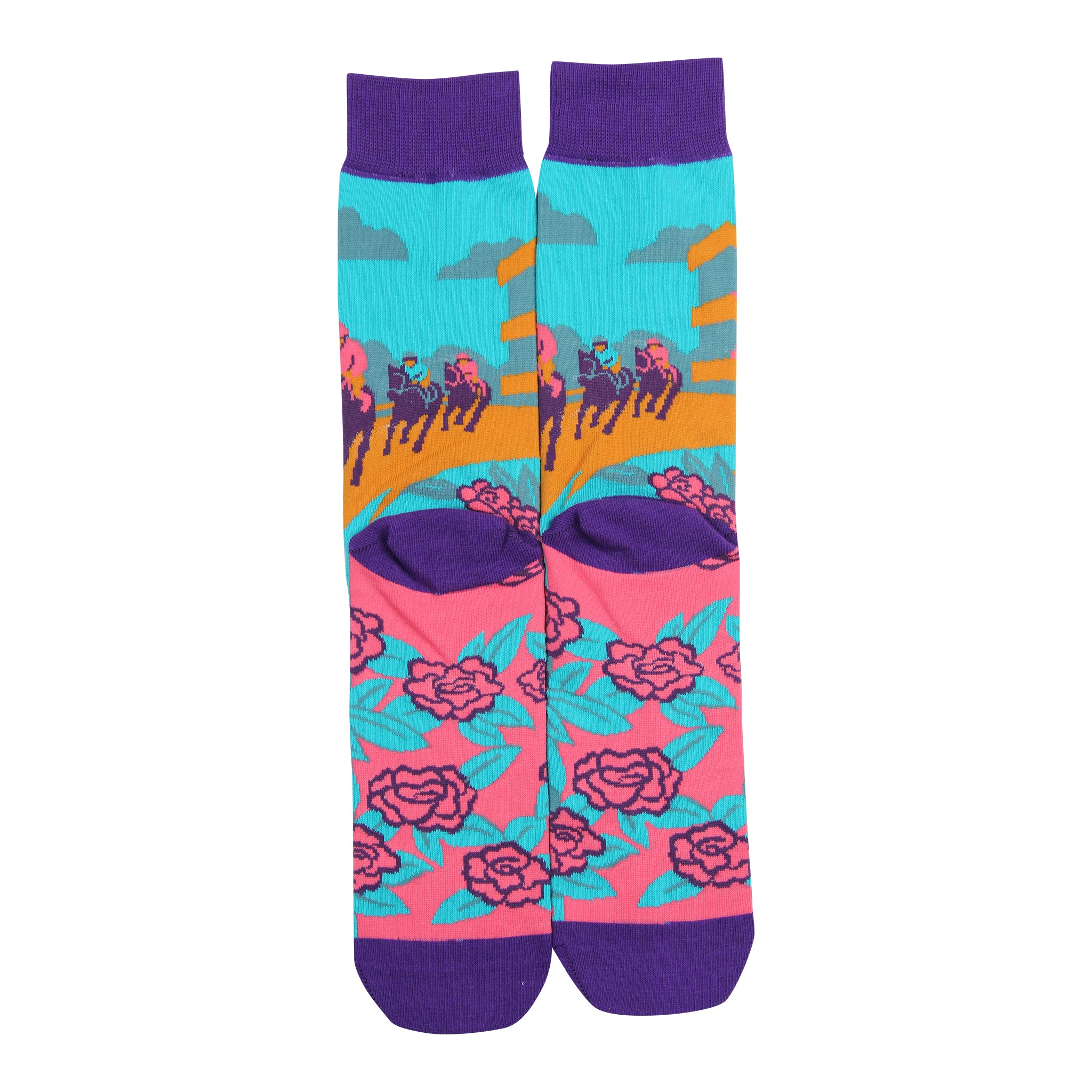 Last Furlong Horse Racing Derby Socks - Barrel Down South