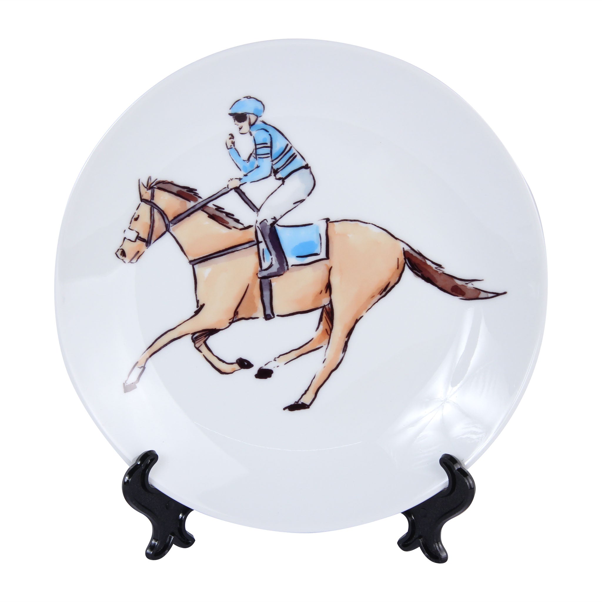 Cheering Blue Horse Plate - Barrel Down South
