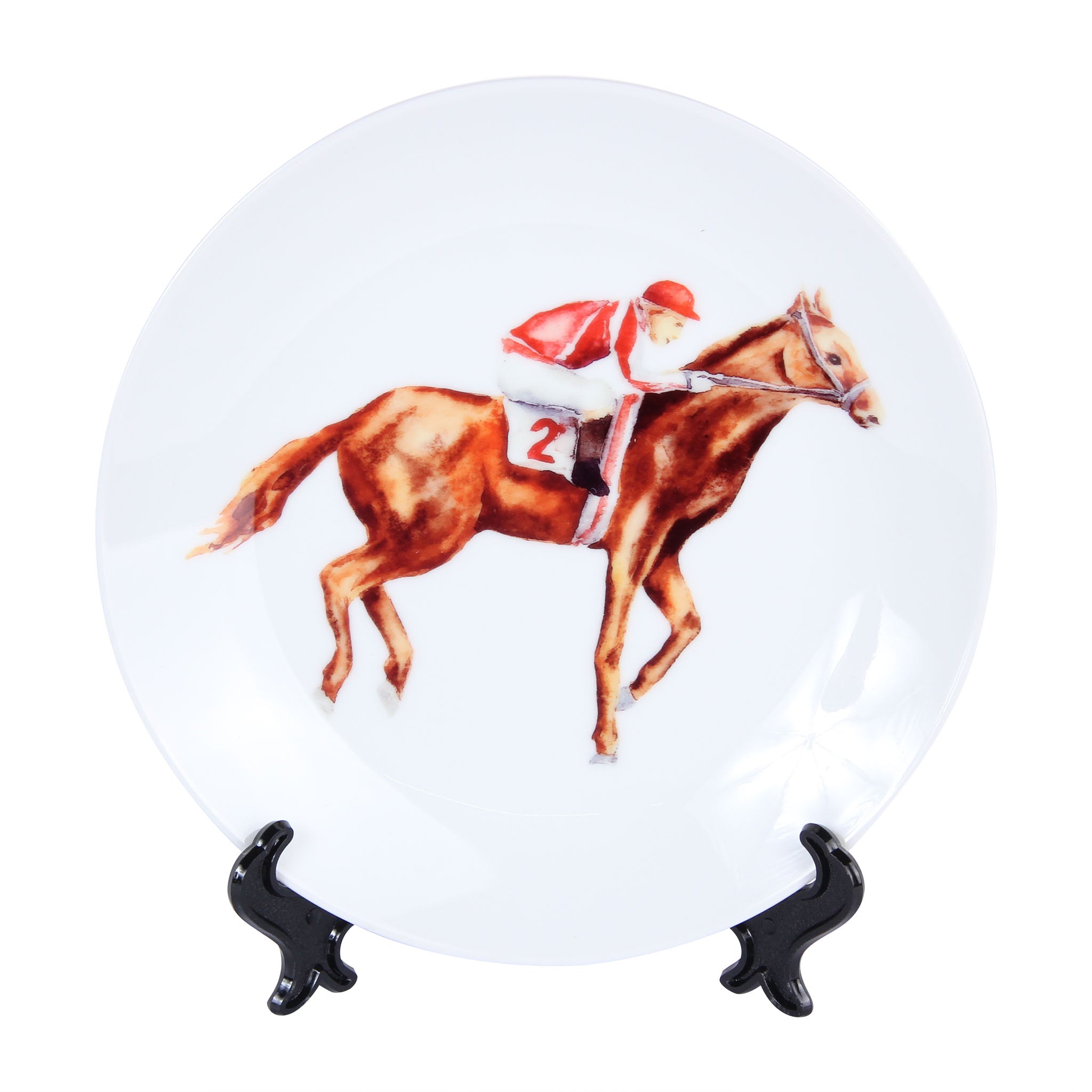 Watercolor Racing Horse Plate - Barrel Down South
