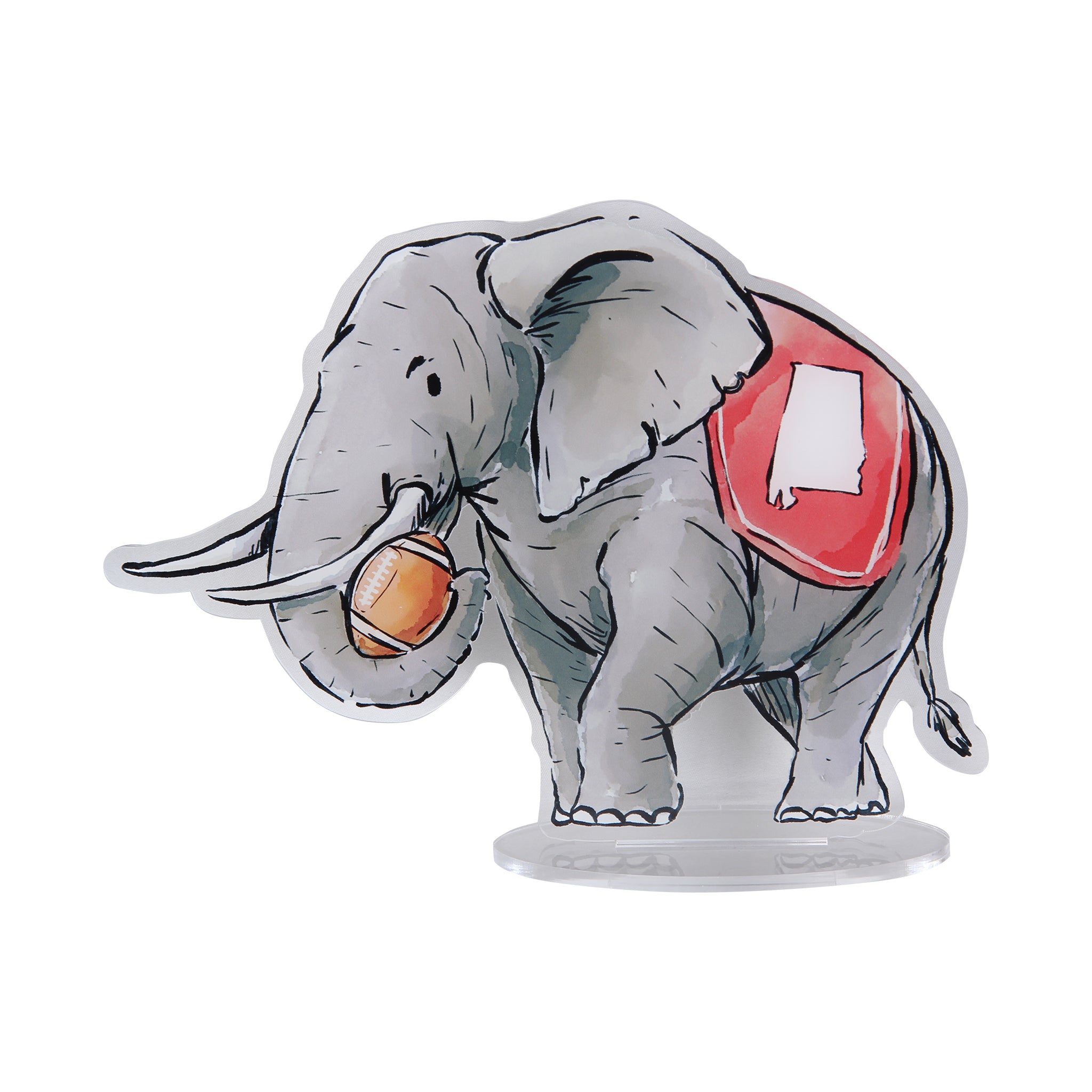 Elephant with Football Acrylic Standee - Barrel Down South