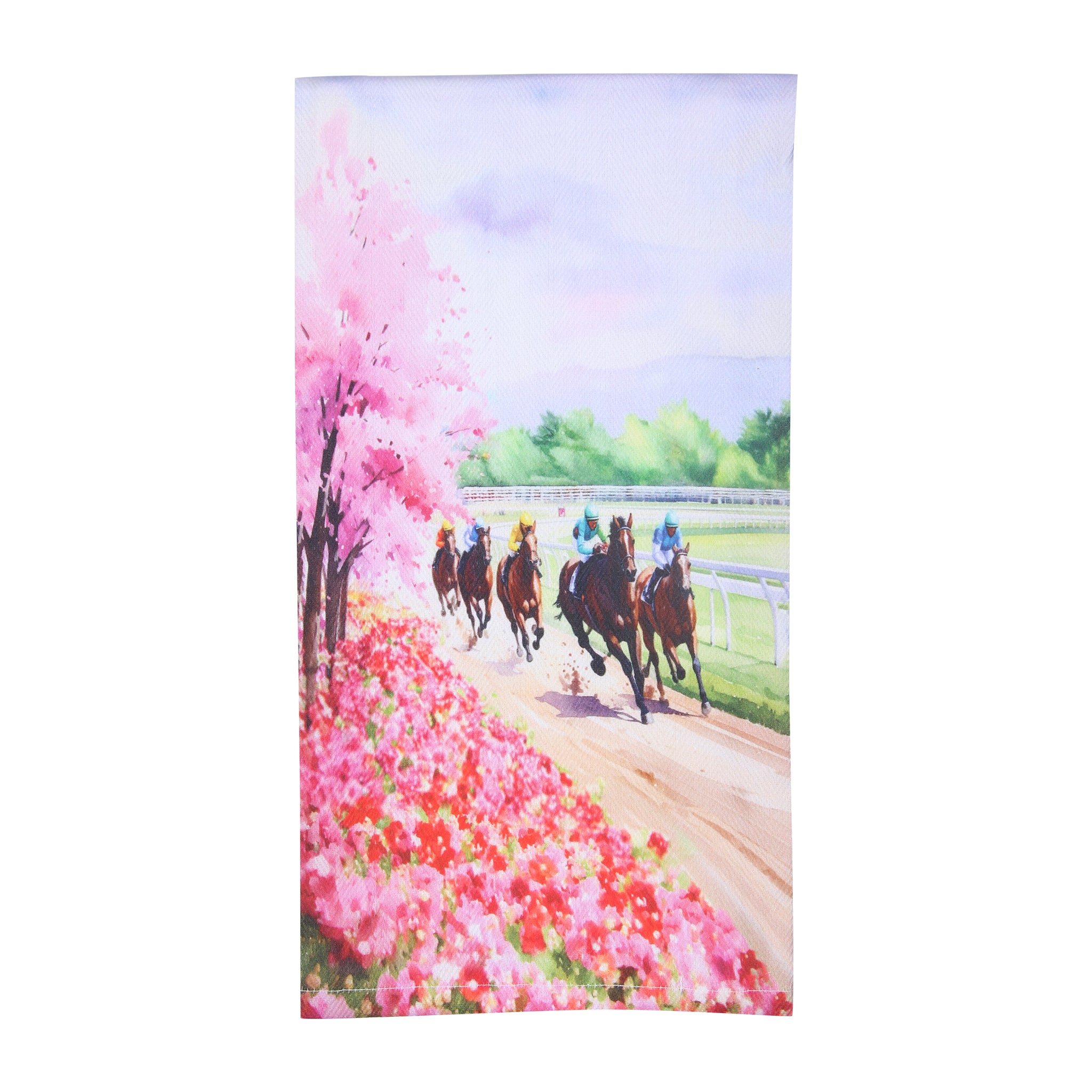 Down the Stretch Horse Racing Tea Towel - Barrel Down South