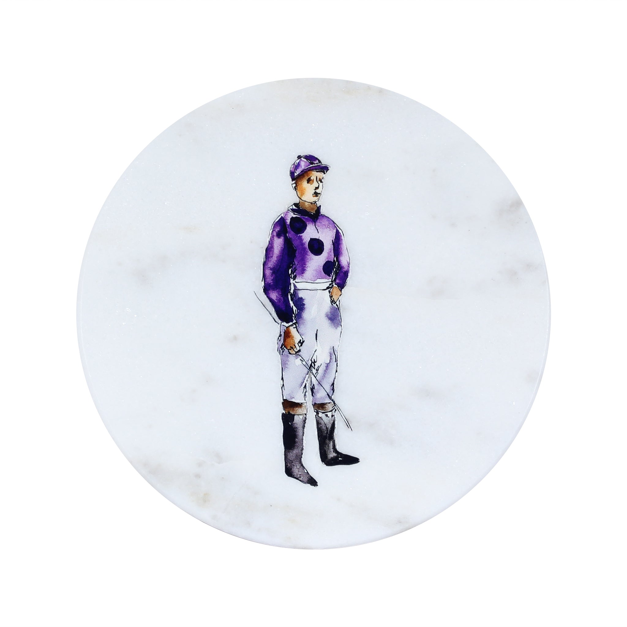 Purple Standing Jockey Marble Coaster - Barrel Down South
