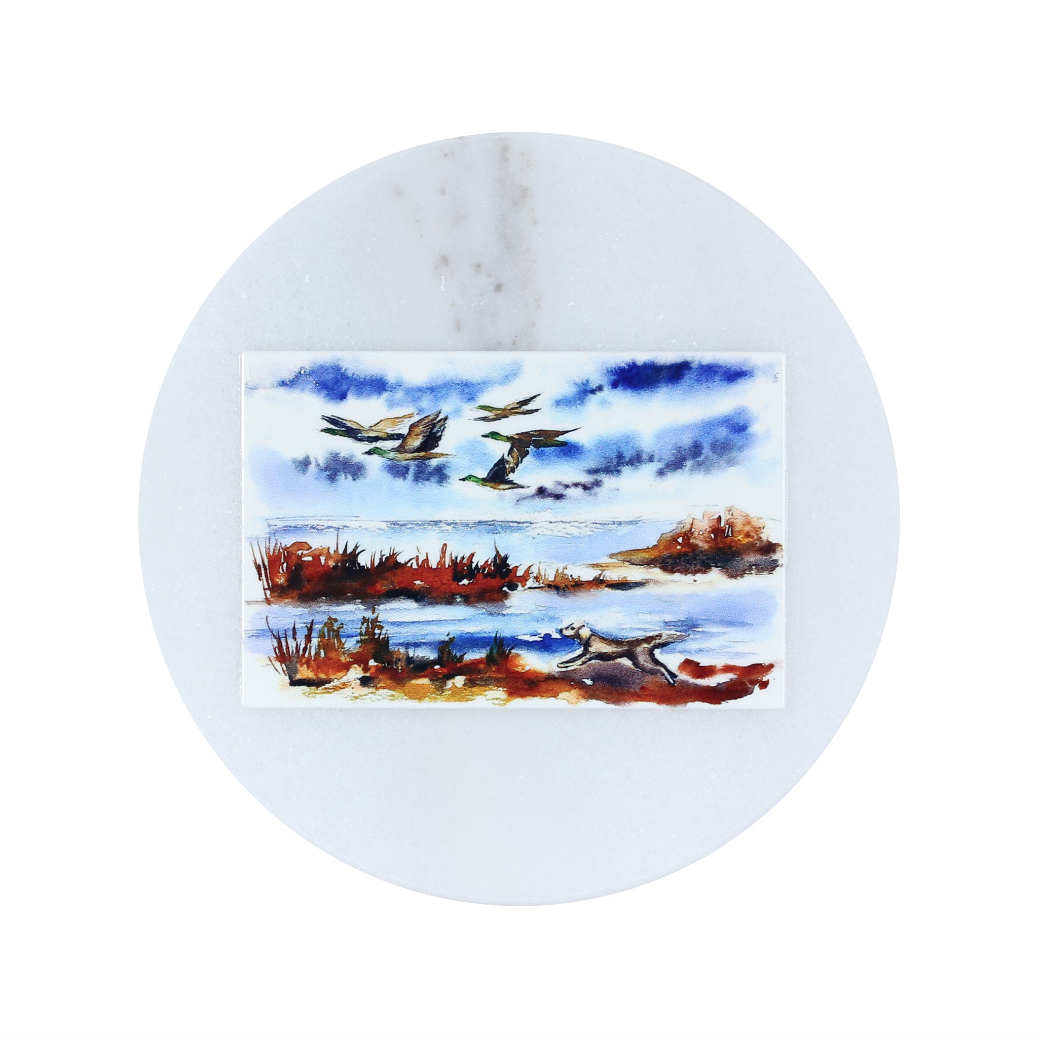 Hunting Dog Marble Coaster - Barrel Down South
