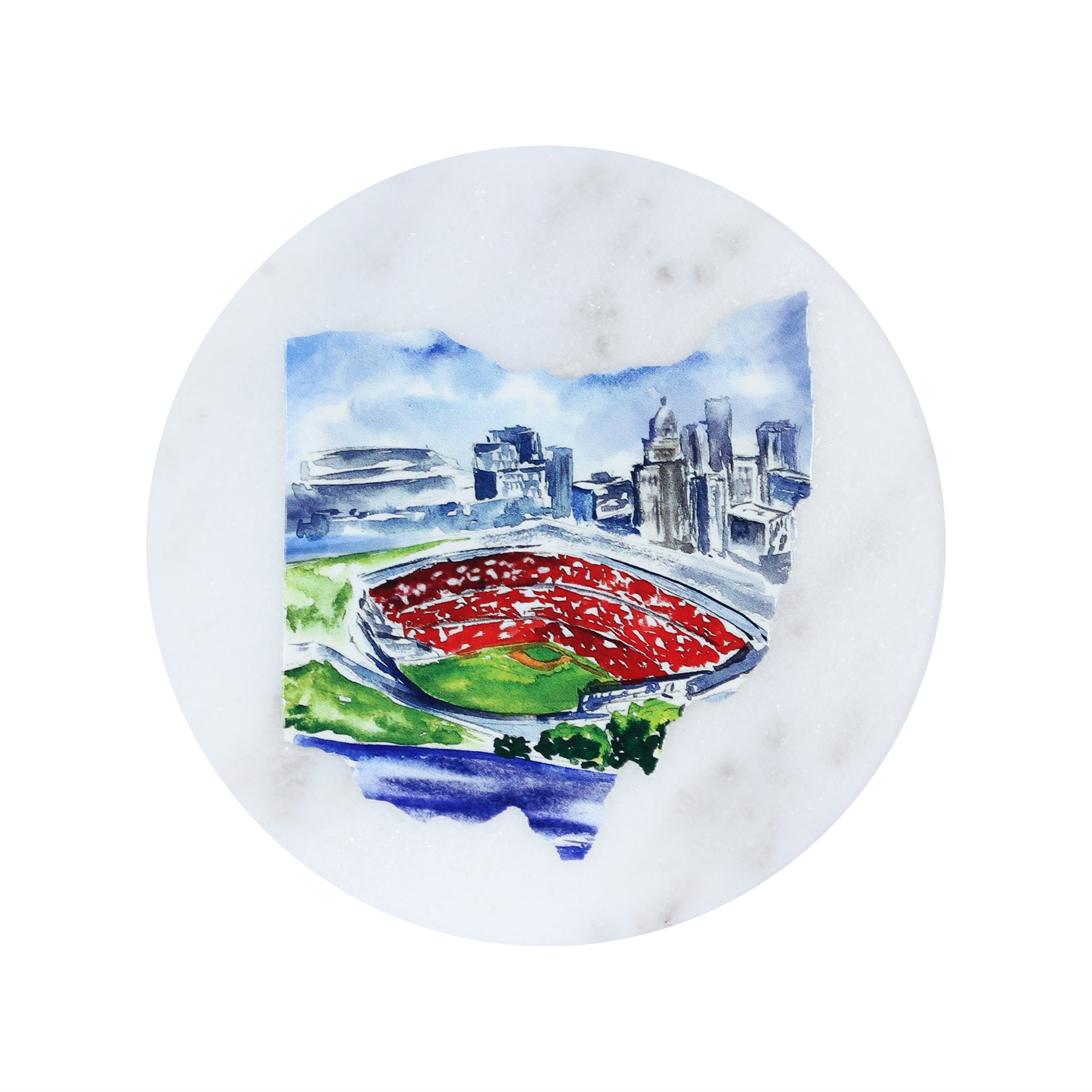 Ohio Baseball Stadium Marble Coaster - Barrel Down South