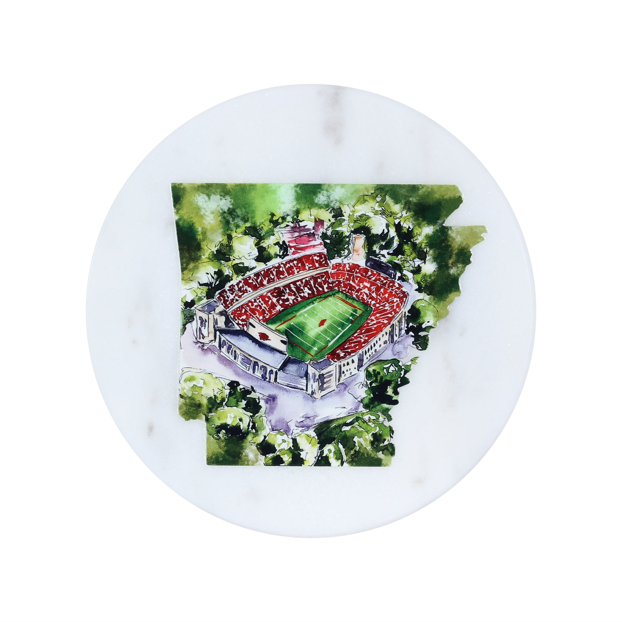 Arkansas Football Stadium Marble Coaster - Barrel Down South