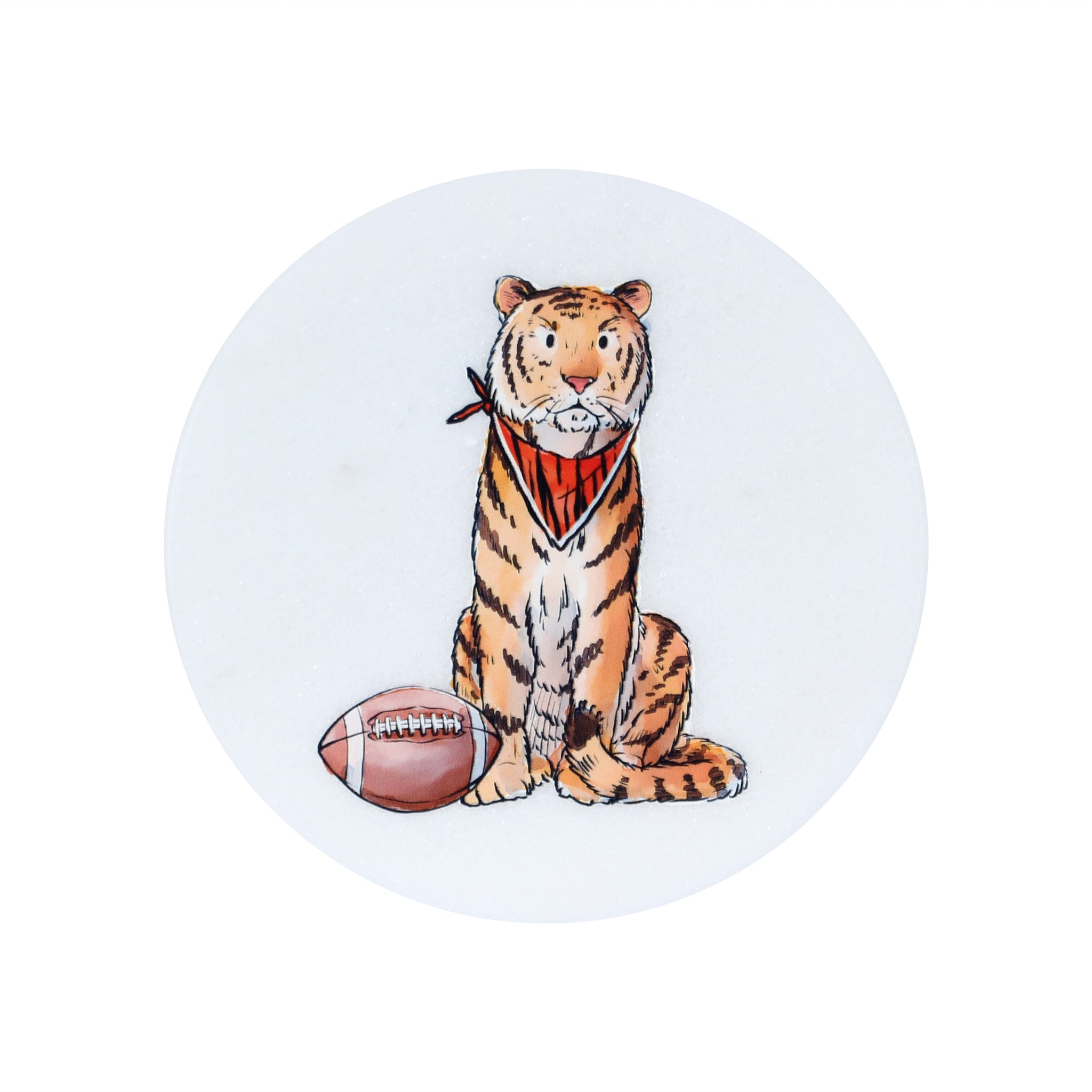Sitting Orange Tiger Marble Coaster - Barrel Down South
