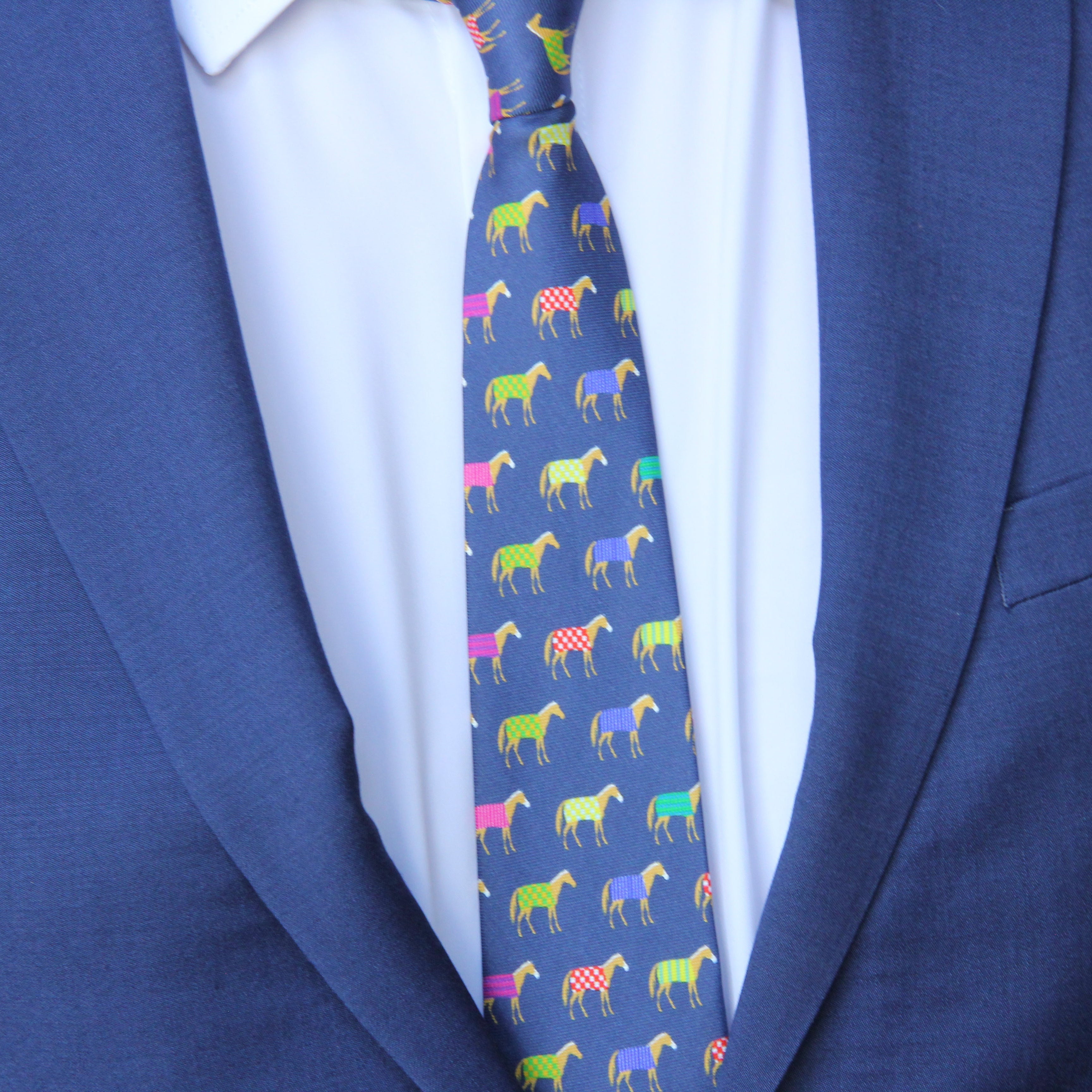 Multi Color Horse Necktie - Barrel Down South