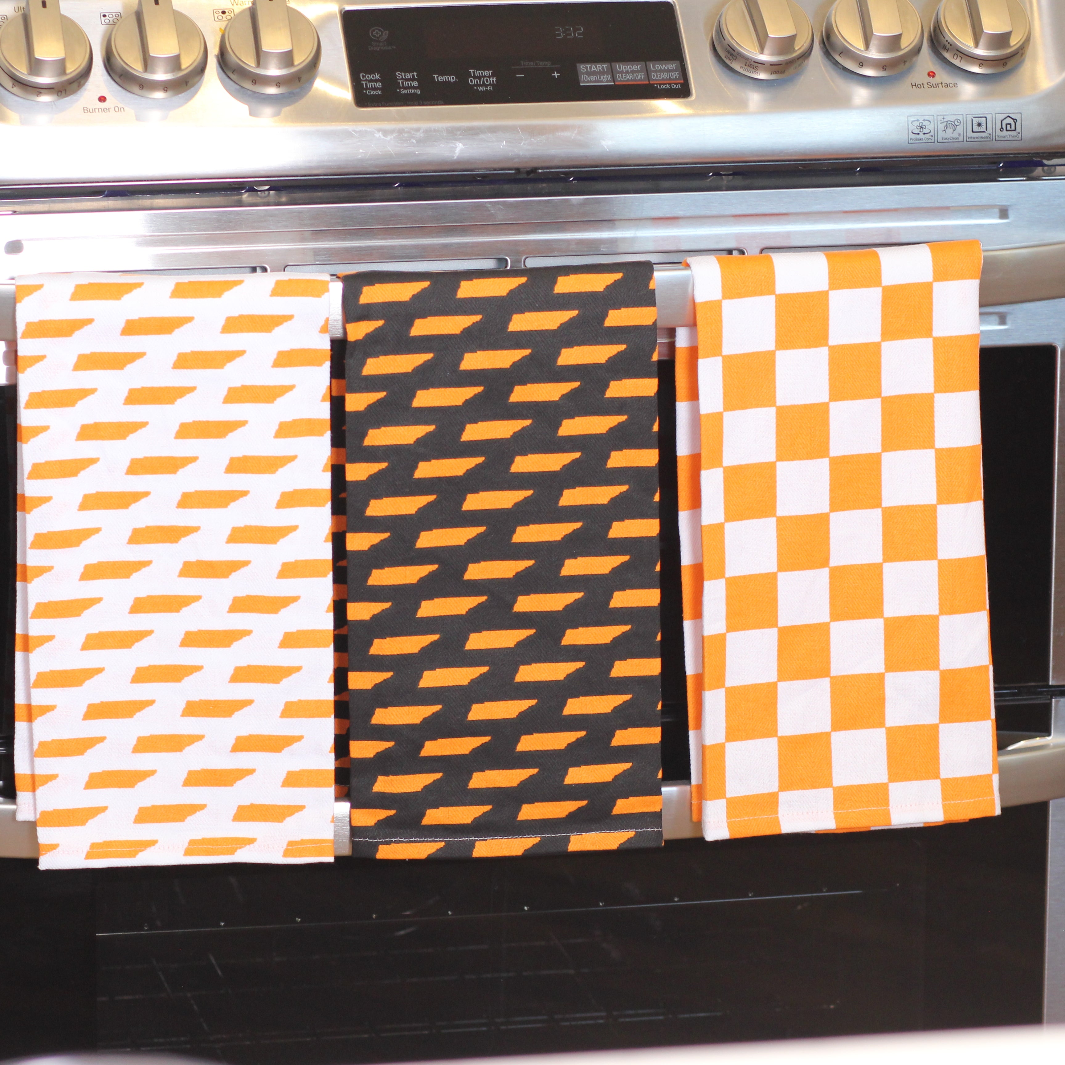 Orange and White Checkered Tea Towel - Barrel Down South