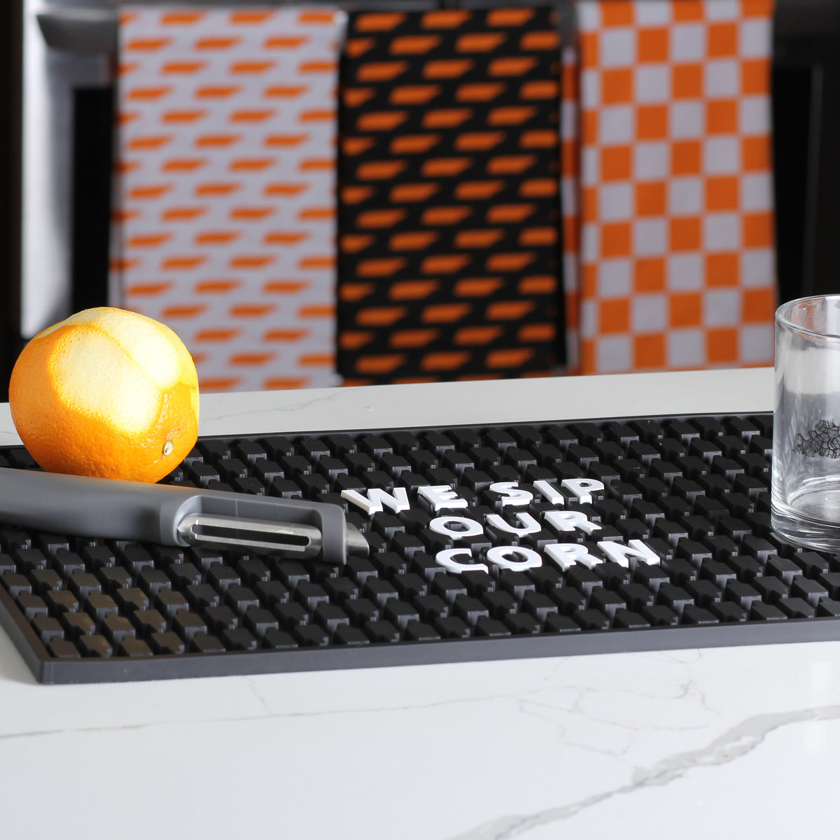 We Sip Our Corn Bar Mat - Barrel Down South