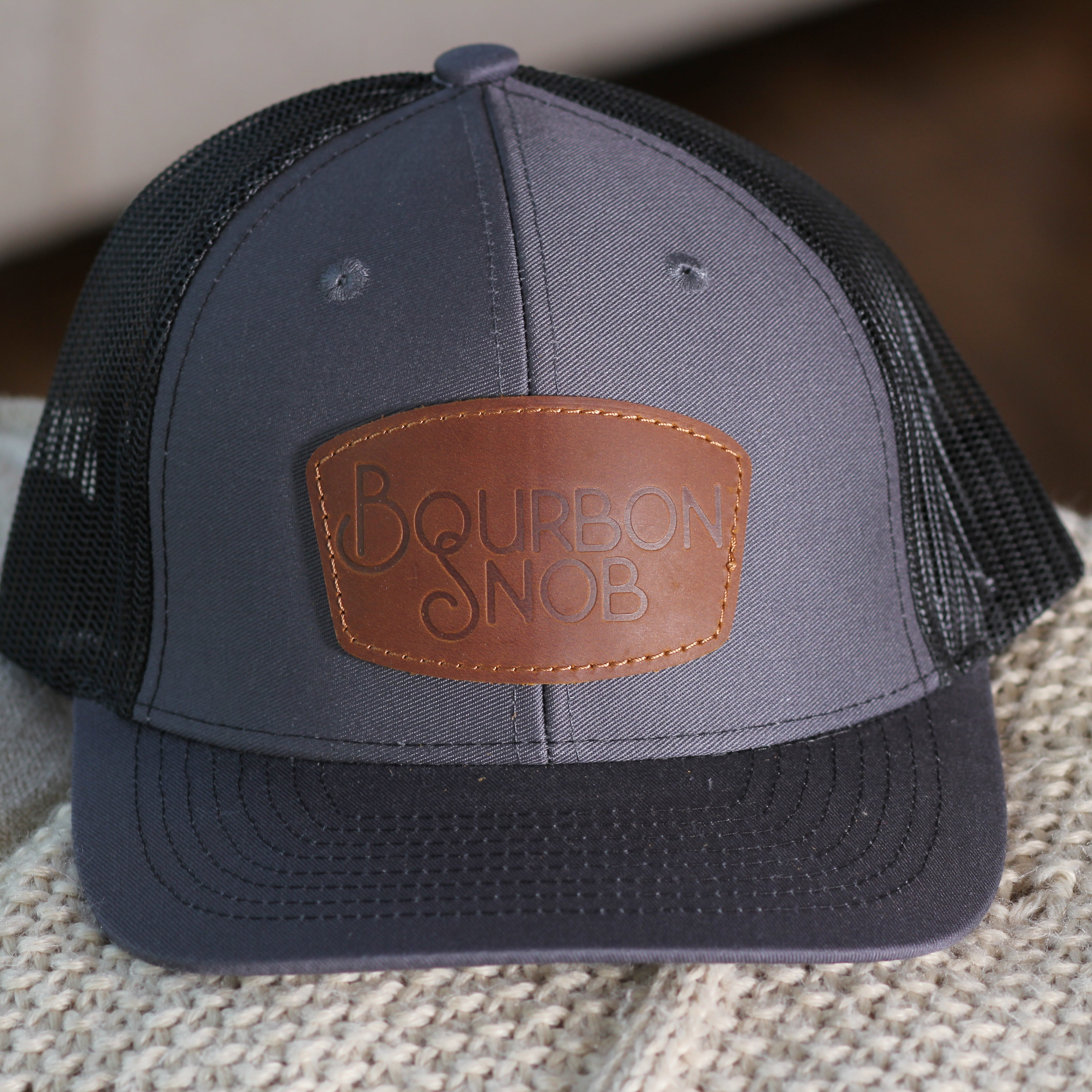 Bourbon Snob Leather Patch Hat - Barrel Down South