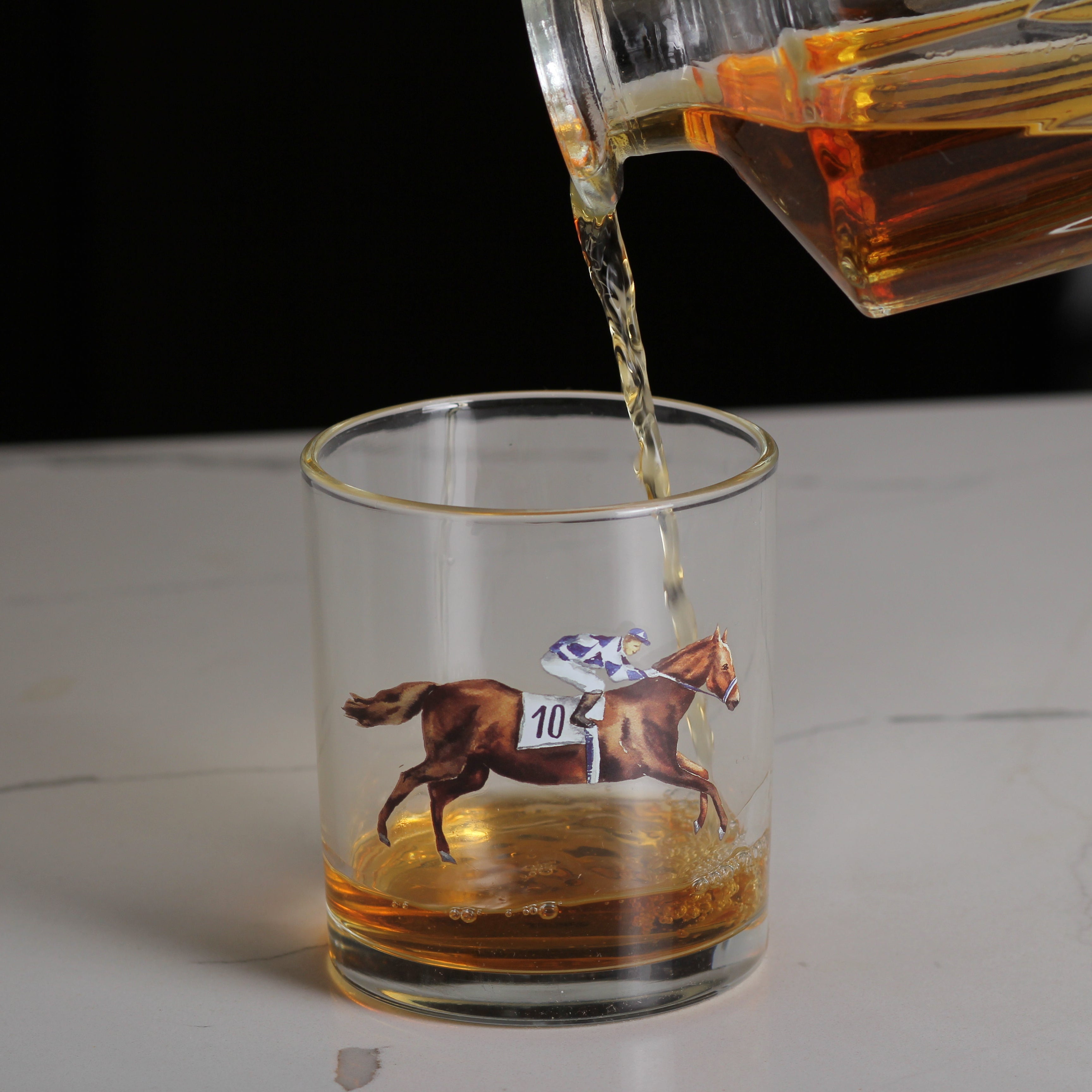 Running Horse Derby Horse Racing Bourbon Whiskey Rocks Glass - Barrel Down South