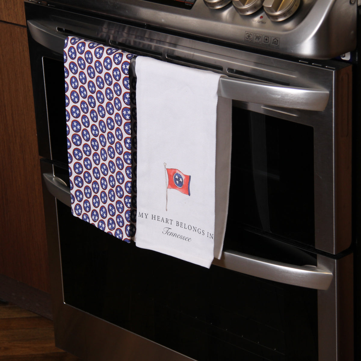 Red and Blue Tri Star Tea Towel - Barrel Down South