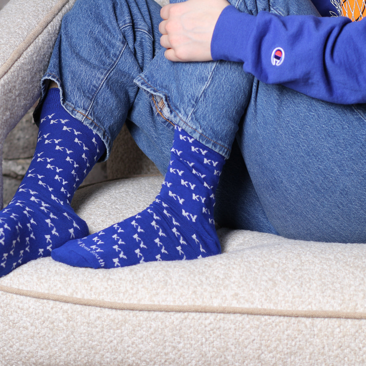 Blue KY Letters Socks - Barrel Down South